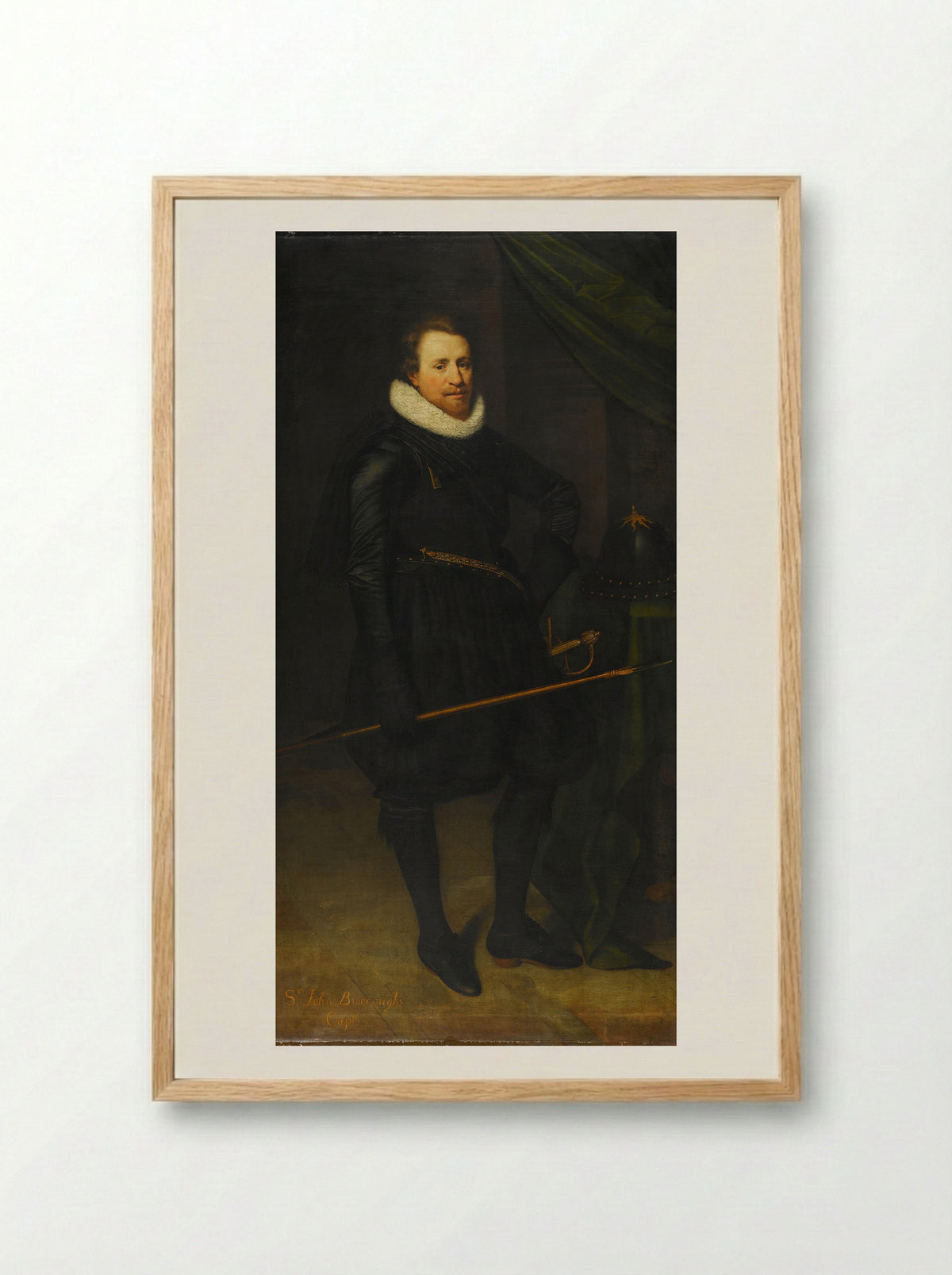Portrait of Sir John Burroughs - Jan Antonisz van Ravesteyn - Framed Print Wood