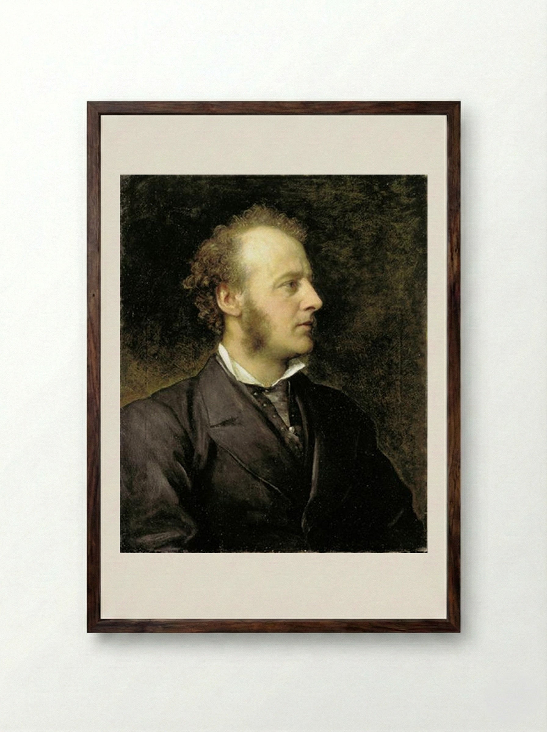 Portrait of Sir John Everett Millais - George Frederick Watts - Framed Print Dark Wood