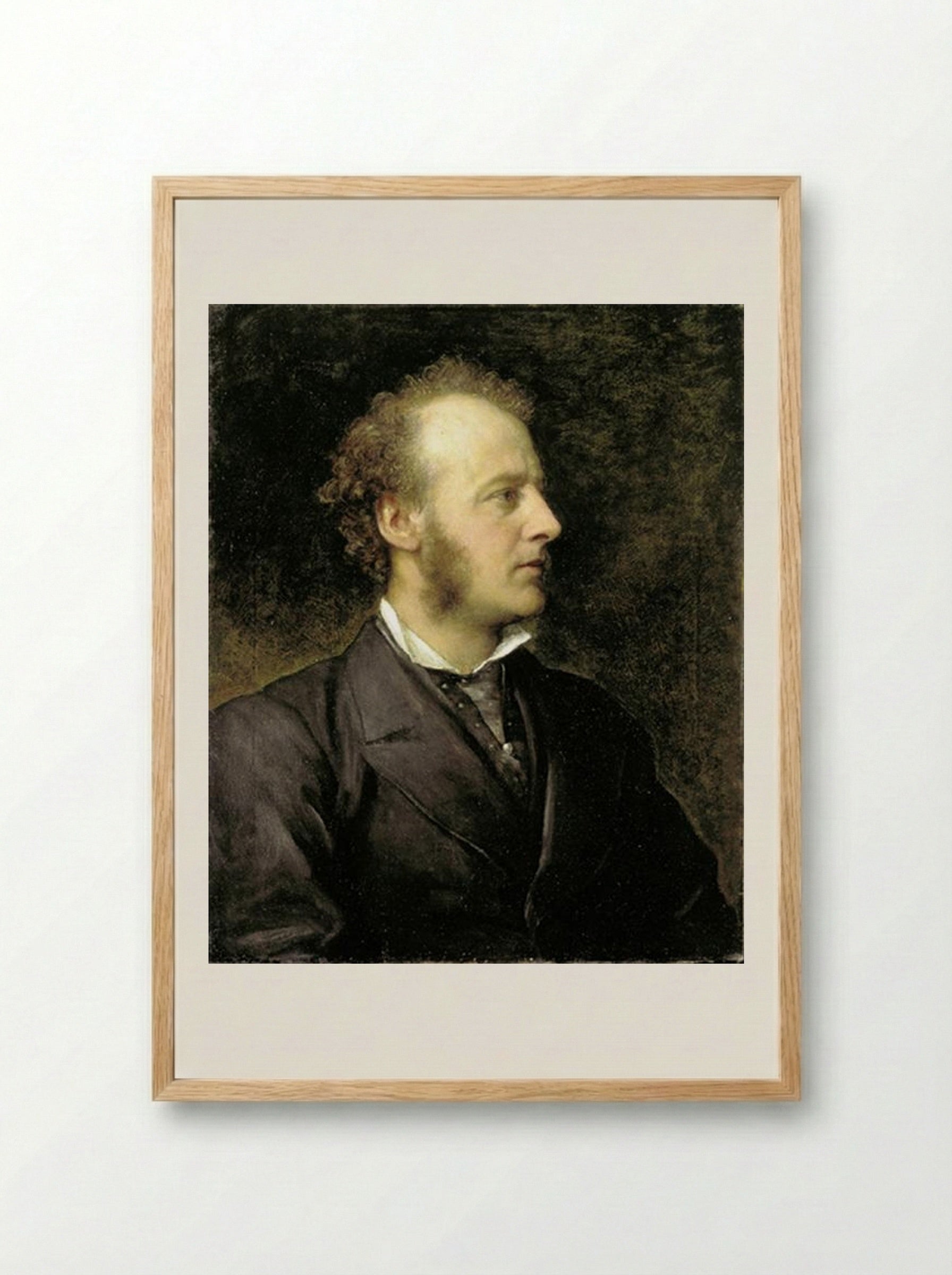 Portrait of Sir John Everett Millais - George Frederick Watts - Framed Print Wood
