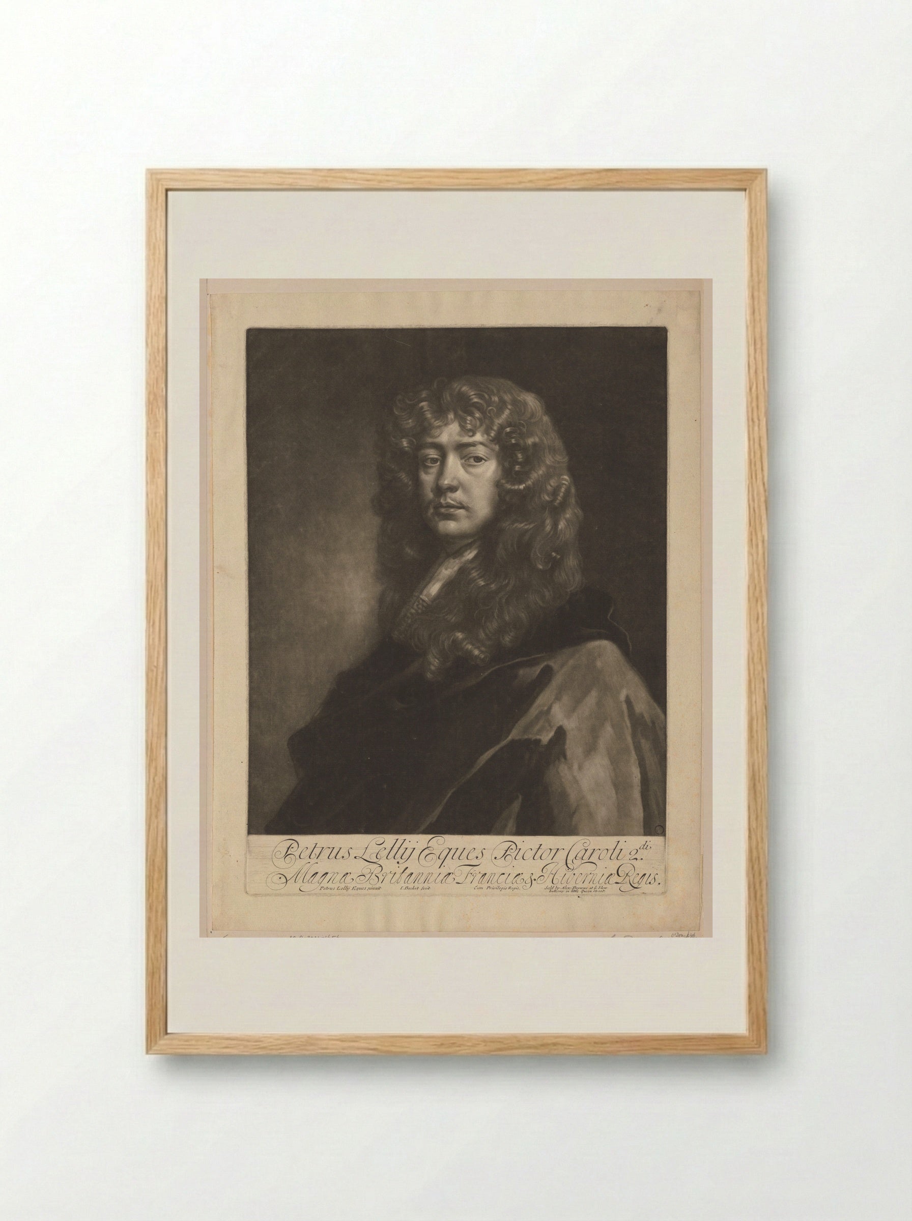 Portrait of Sir Peter Lely - Isaac Beckett - Framed Print Wood