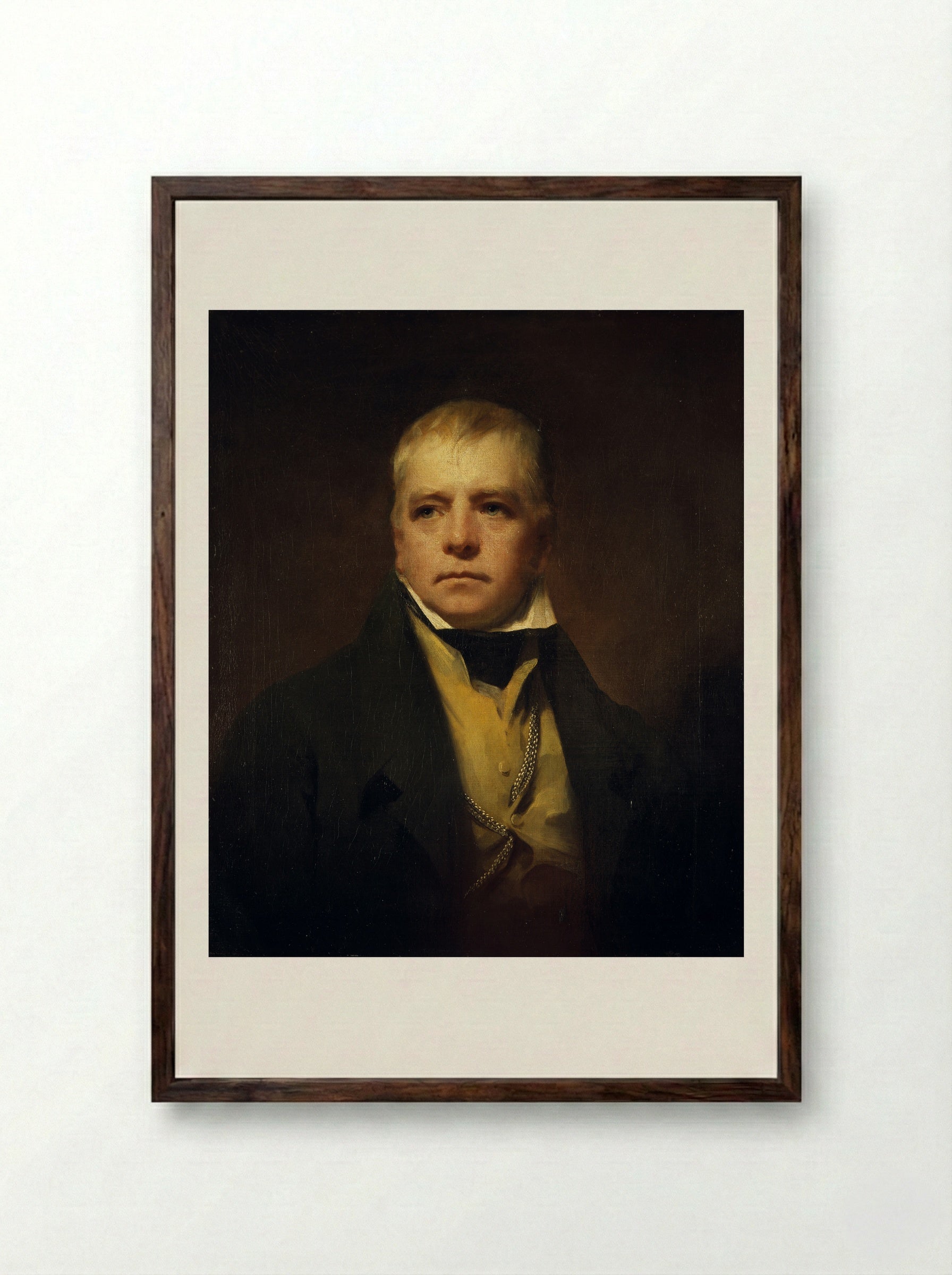 Portrait of Sir Walter Scott - Sir Henry Raeburn - Framed Print Dark Wood