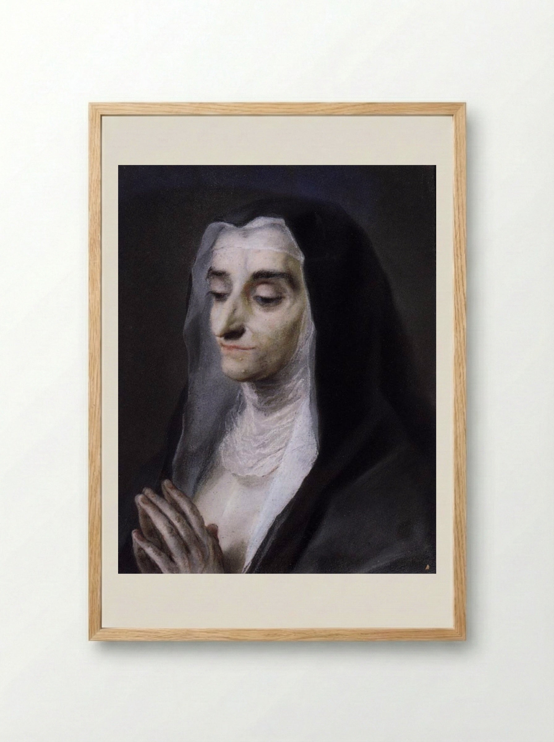 Portrait of Sister Maria Caterina - Rosalba Carriera - Framed Print Wood