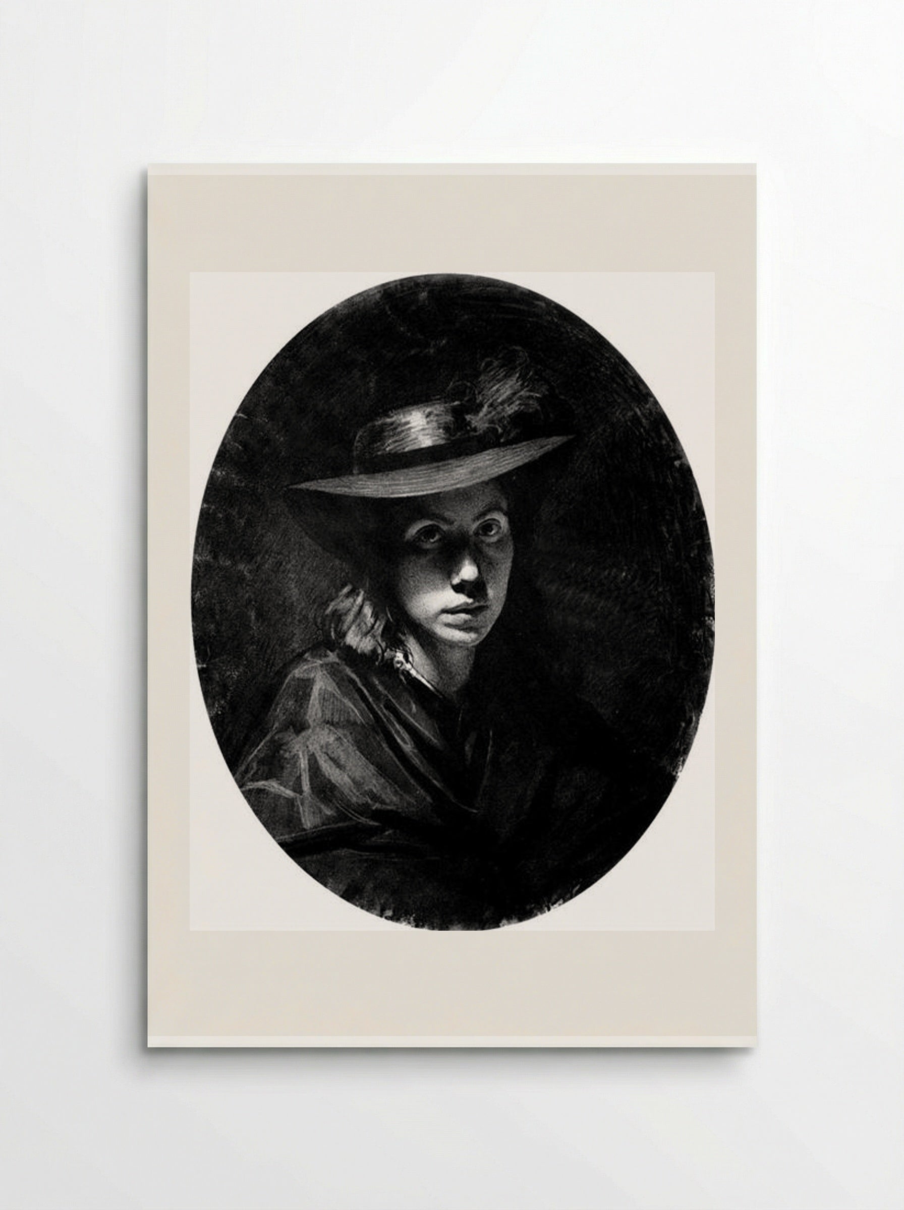 Portrait of Sofia Nikolaevna Kramskoy (in hat) - Ivan Kramskoy - Poster