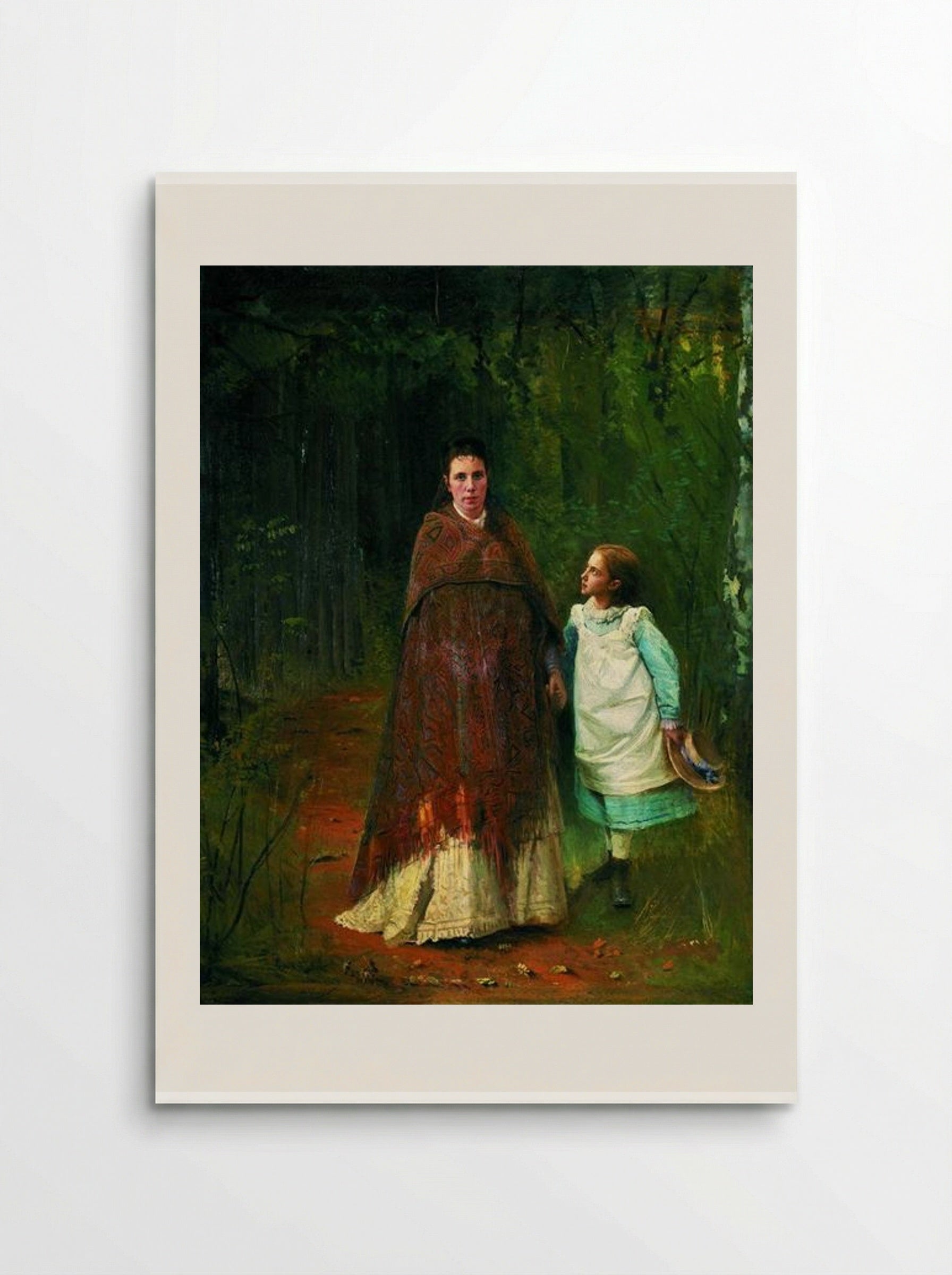 Portrait of Sofia Nikolaevna and Sophia Ivanovna Kramskaya - Ivan Kramskoy - Poster