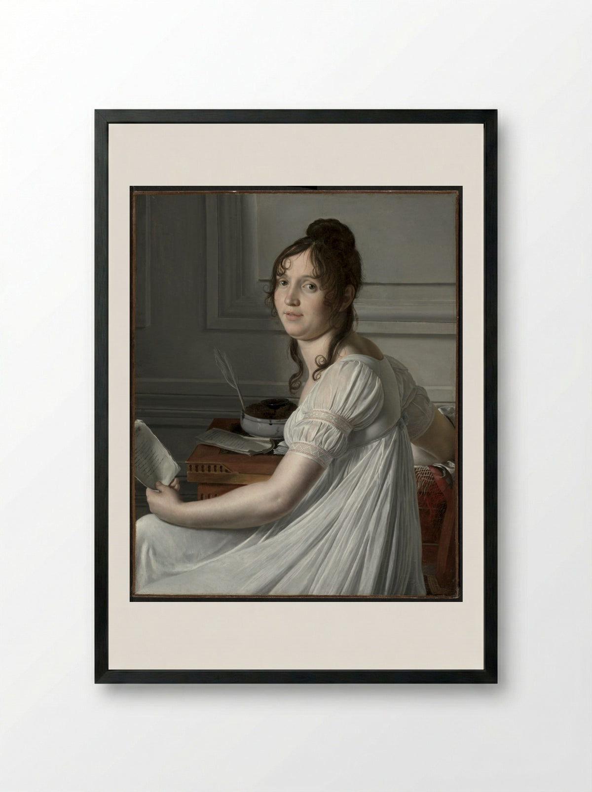 Portrait of Sophie Crouzet - Louis Hersent - Framed Print Black