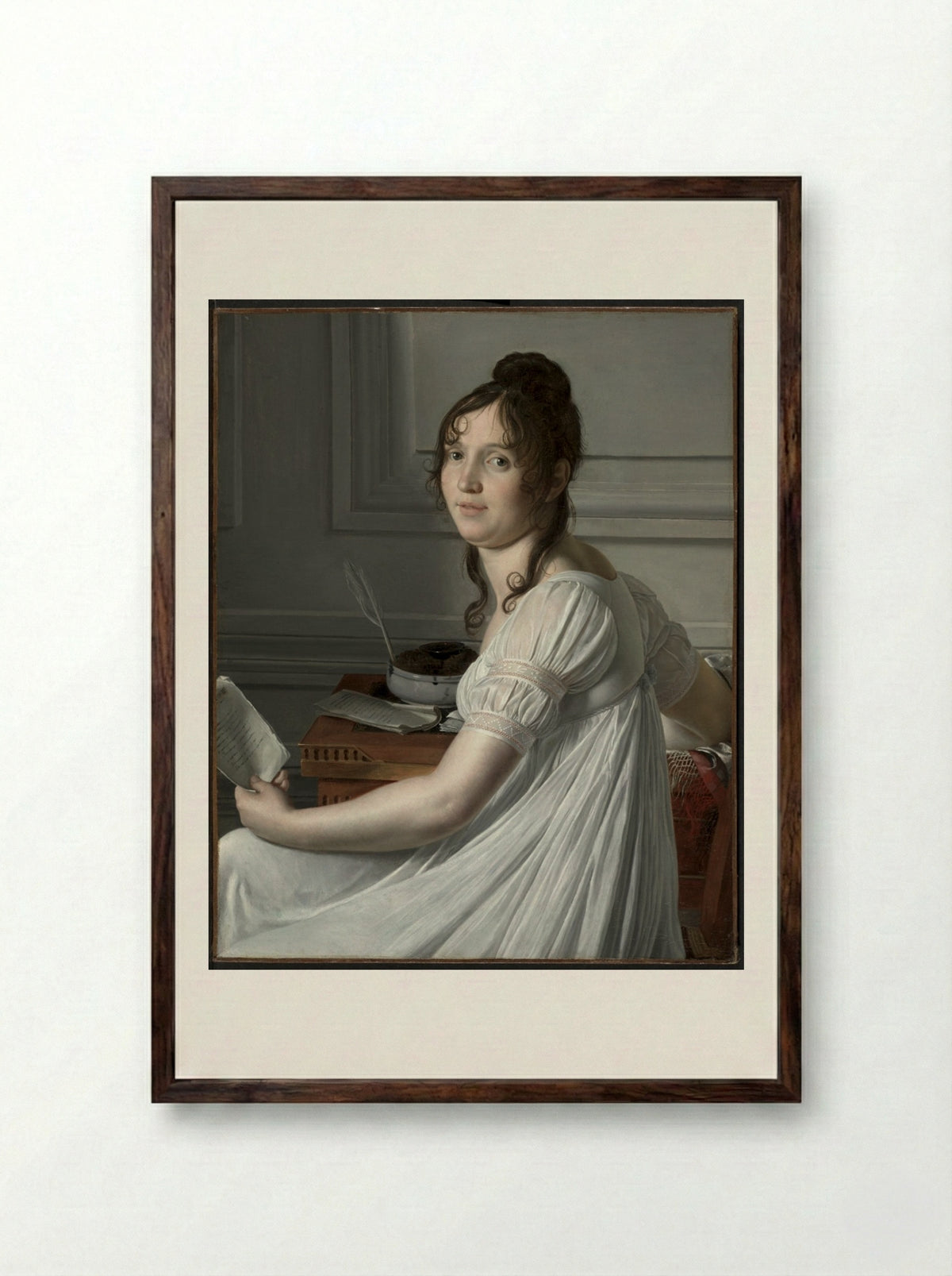 Portrait of Sophie Crouzet - Louis Hersent - Framed Print Dark Wood