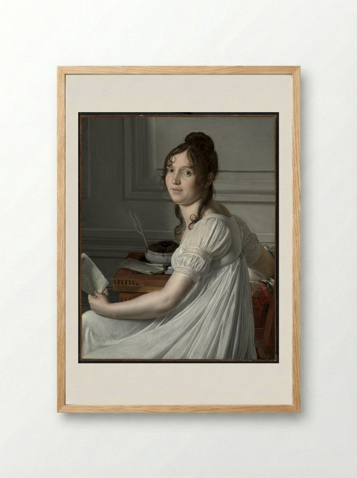 Portrait of Sophie Crouzet - Louis Hersent - Framed Print Wood