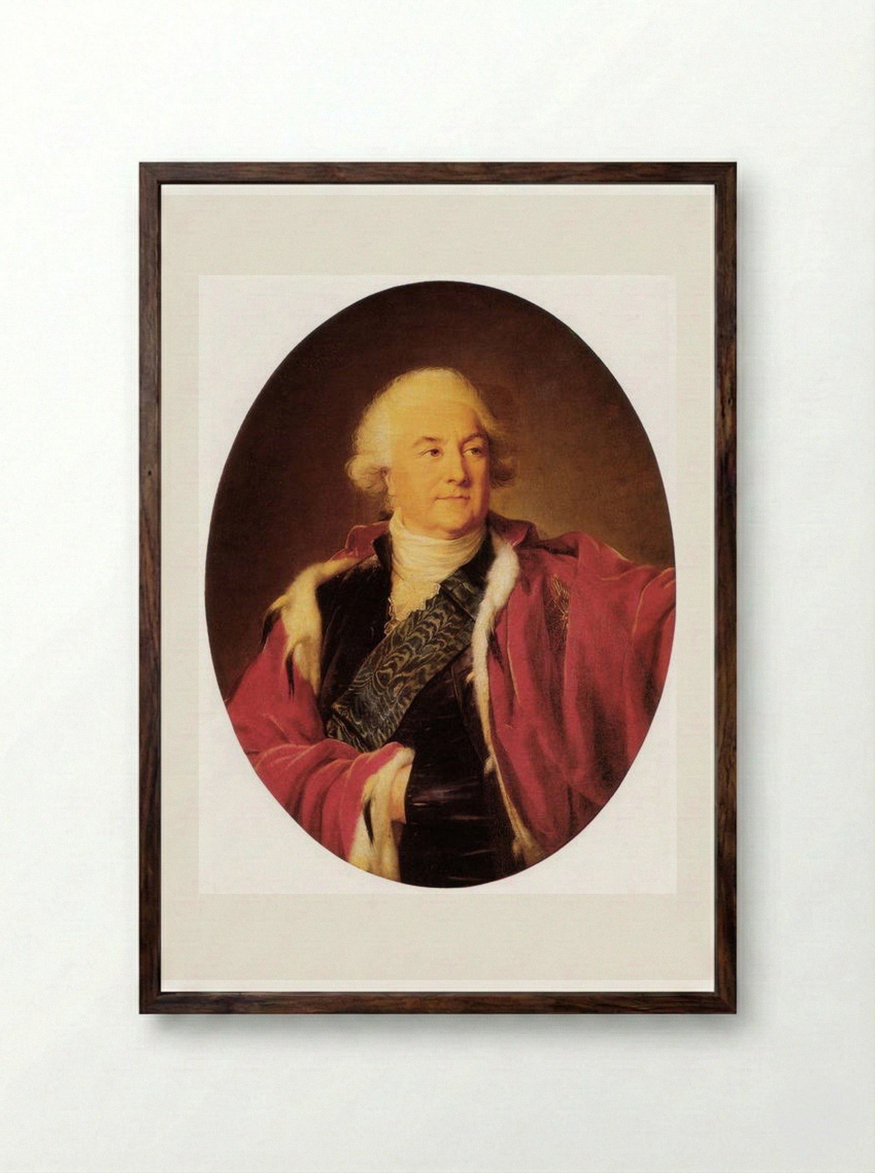 Portrait of Stanisław August Poniatowski - Louise Elisabeth Vigée Le Brun - Framed Print Dark Wood