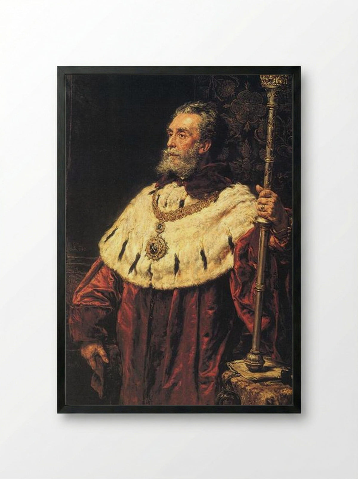 Portrait of Stanisław Tarnowski - Jan Matejko - Framed Print Black