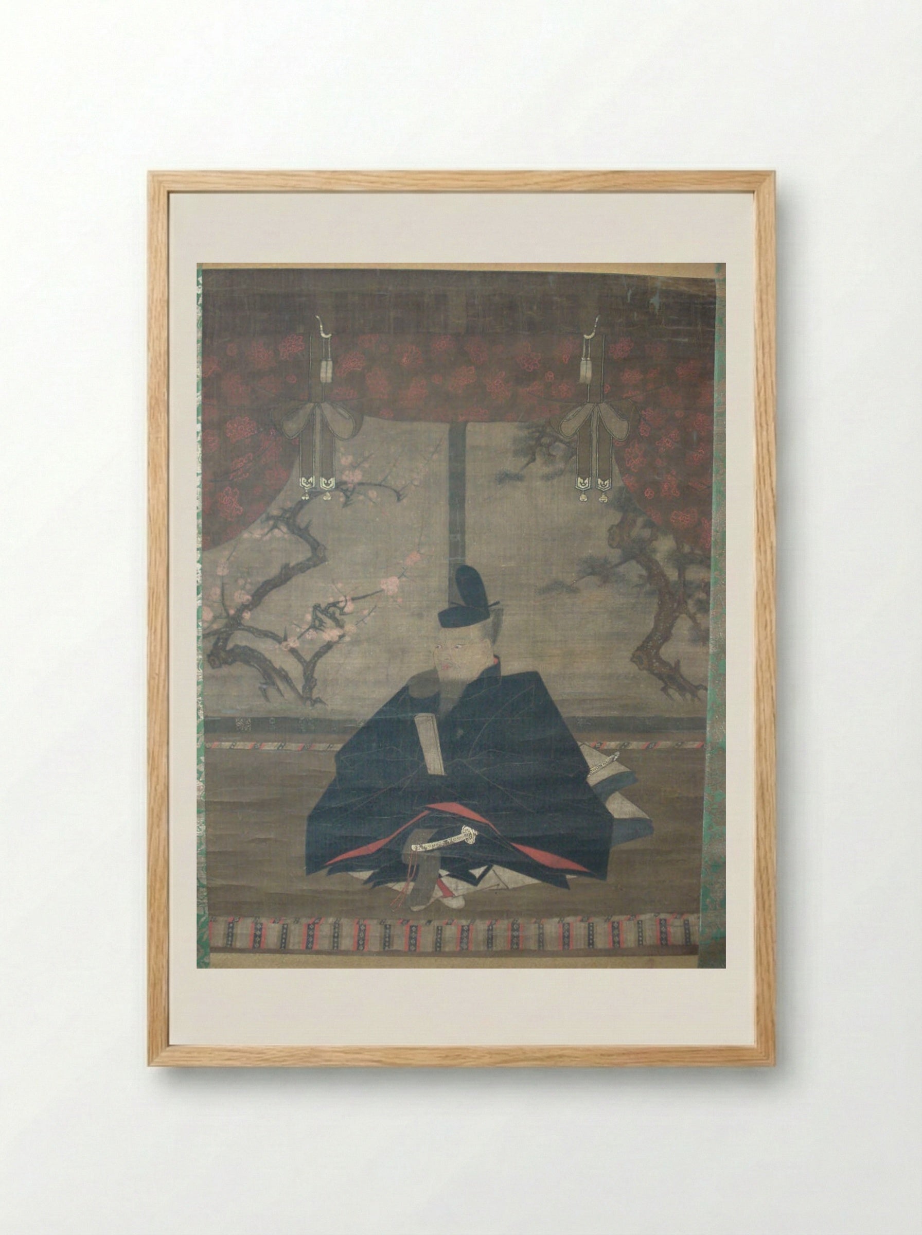 Portrait of Sugawara no Michizane (Kitano Tenjin) - Unknown Artist - Framed Print Wood