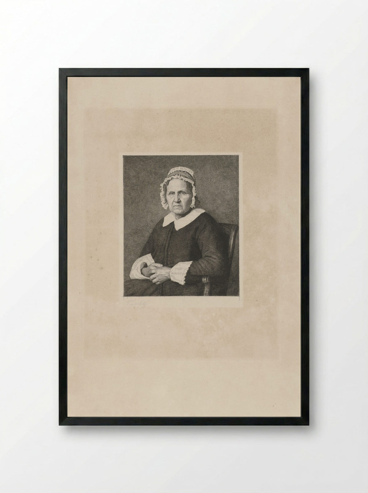 Portrait of Suzanna Leenhoff-van Anholt - Ferdinand Leenhoff - Framed Print Black
