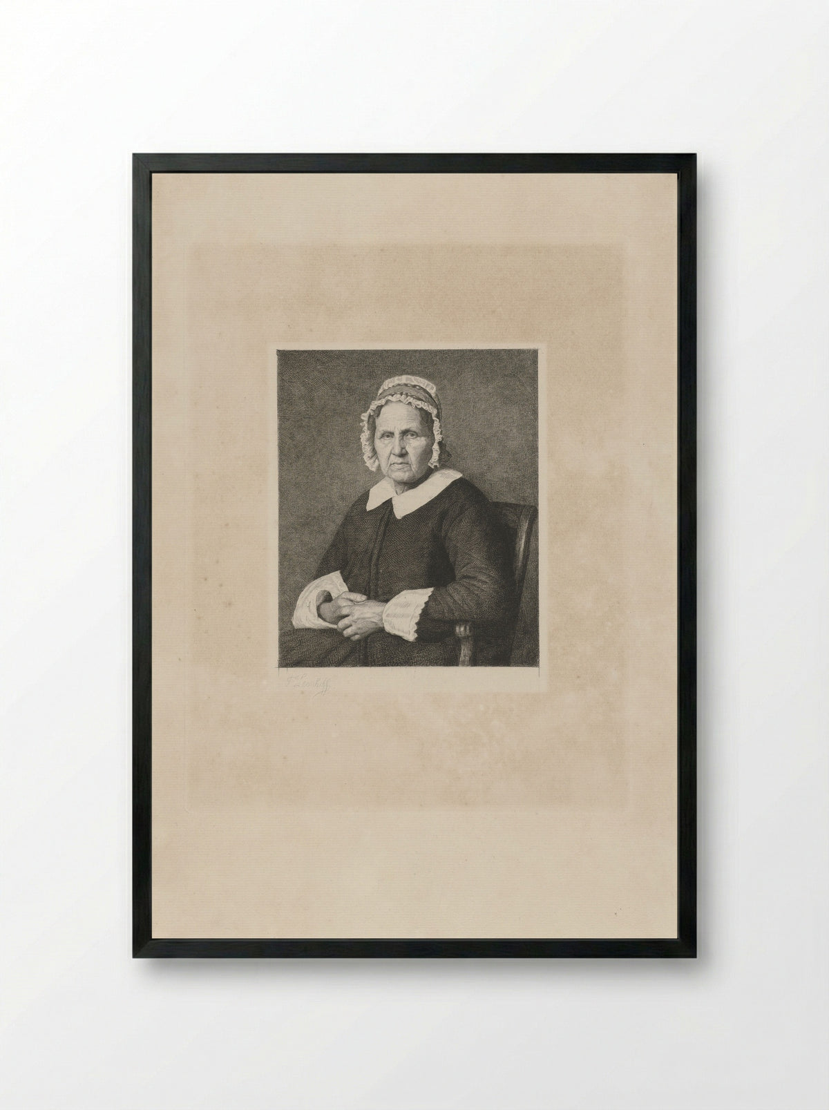 Portrait of Suzanna Leenhoff-van Anholt - Ferdinand Leenhoff - Framed Print Black