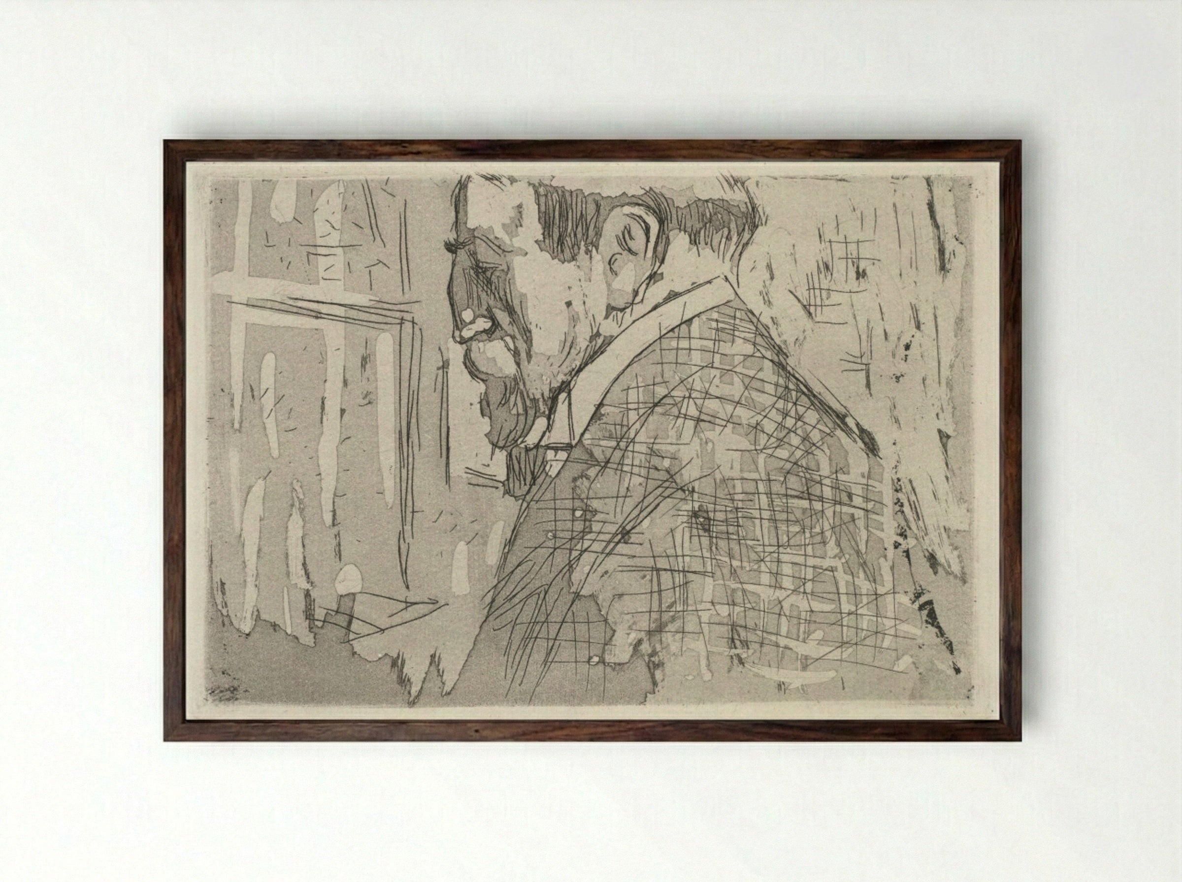 Portrait of Théo van Rysselberghe - Édouard Vuillard - Framed Print Dark Wood