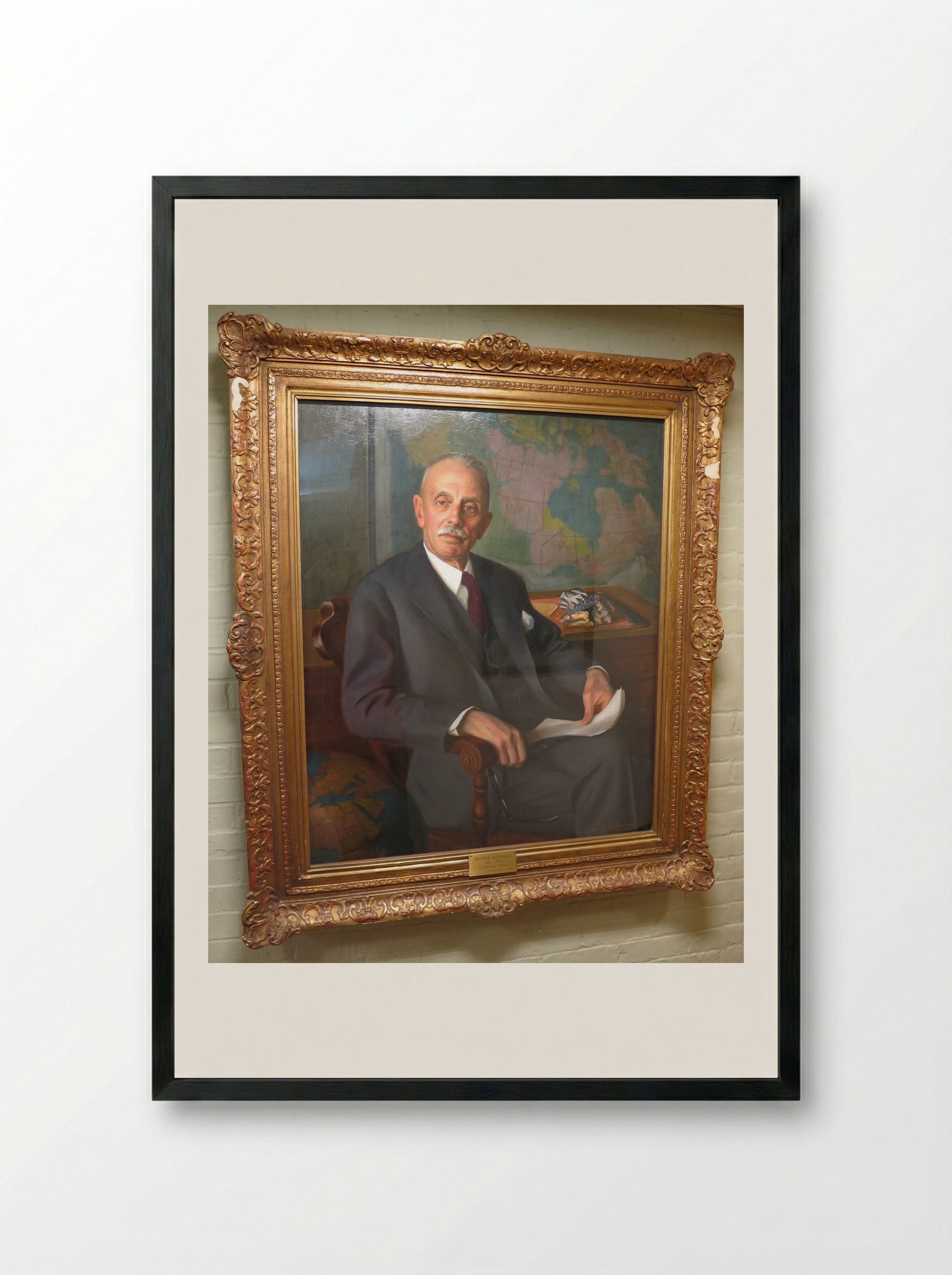 Portrait of Thayer Lindsley - Irwin D. Hoffman - Framed Print Black
