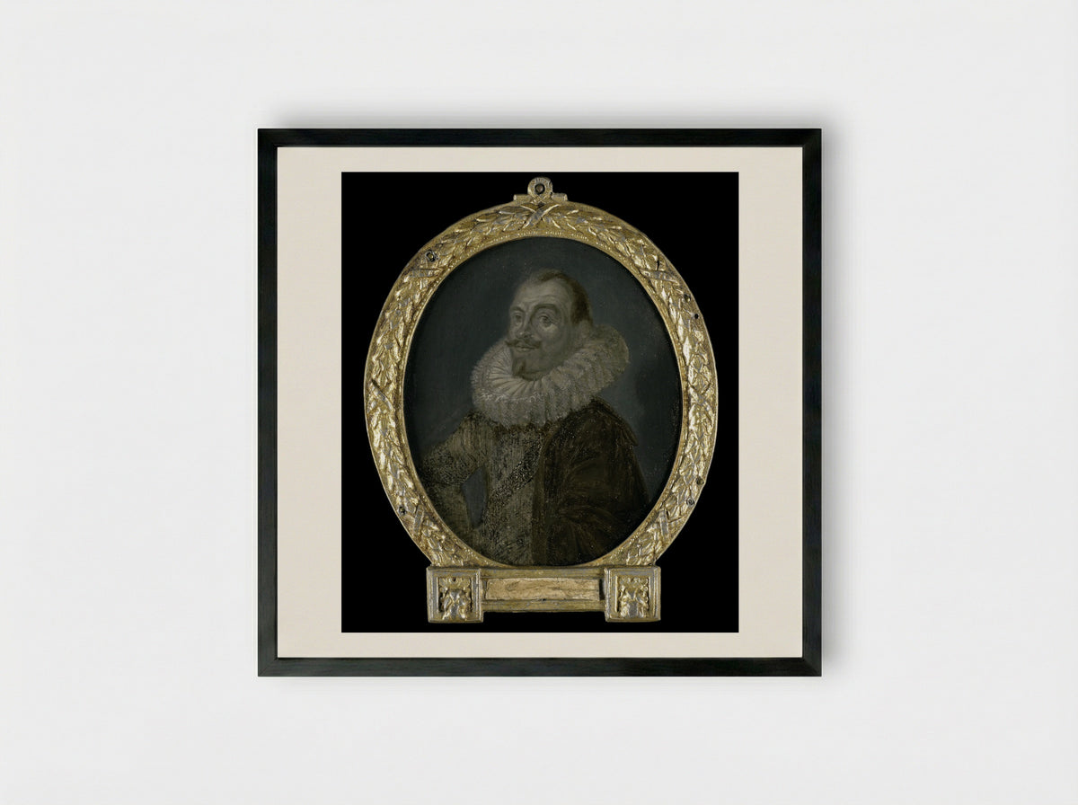 Portrait of Theodorus Rodenburgh - Arnoud van Halen - Framed Print Black
