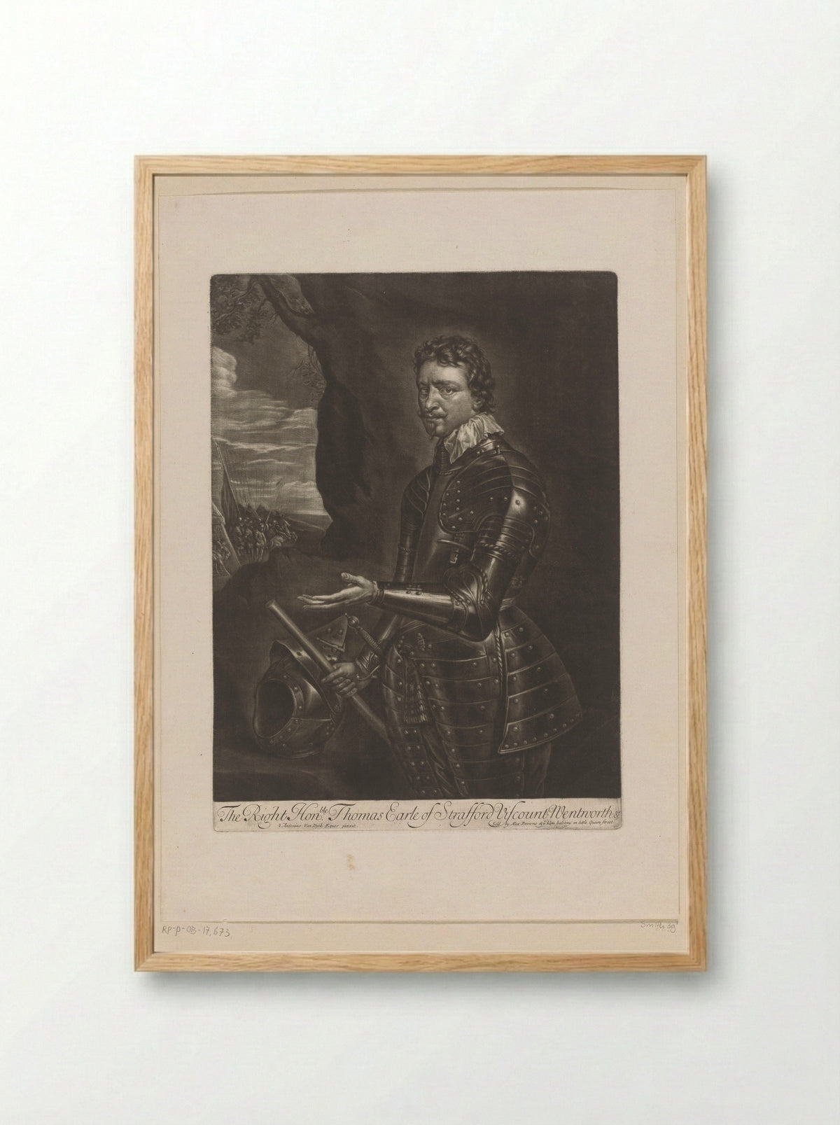 Portrait of Thomas Wentworth, 1st Earl of Strafford - Alexander Browne - Framed Print Wood