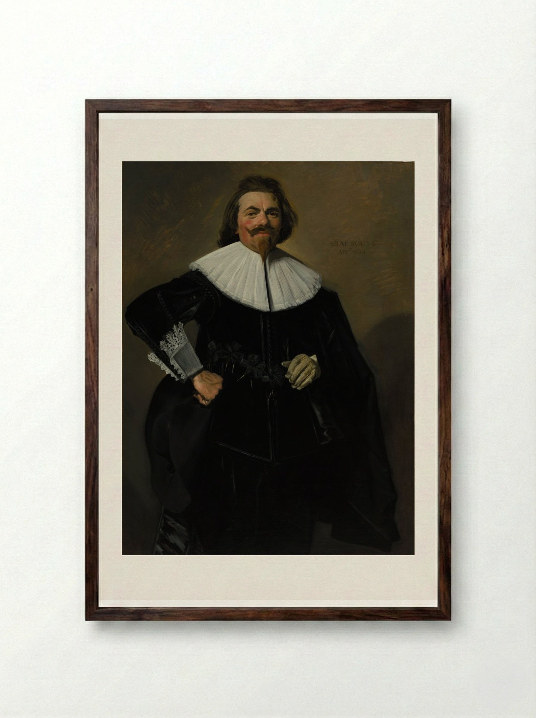 Portrait of Tieleman Roosterman - Frans Hals - Framed Print Dark Wood