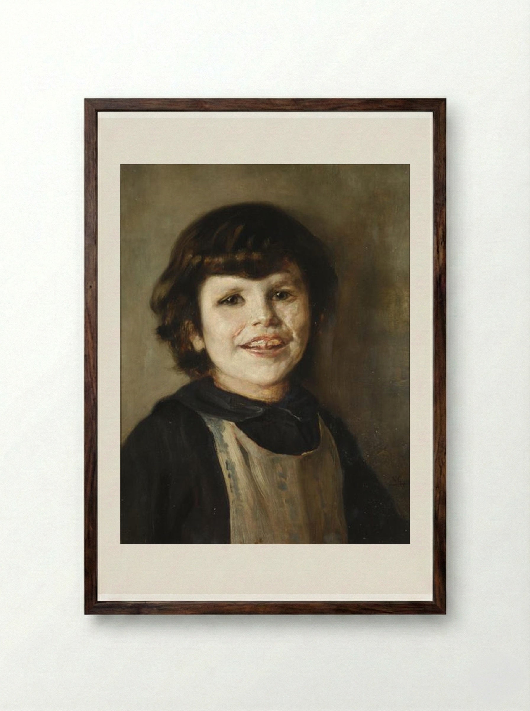 Portrait of Tilemahos Gyzis - Nikolaos Gyzis - Framed Print Dark Wood