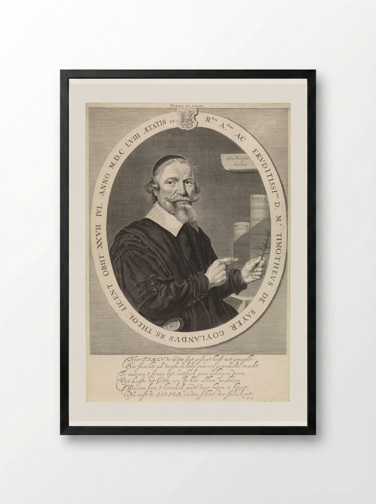 Portrait of Timotheus de Sayer - Theodor Matham - Framed Print Black
