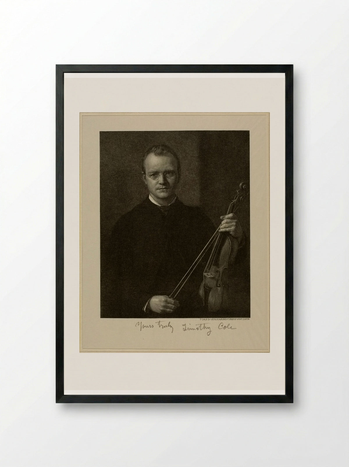 Portrait of Timothy Cole - Timothy Cole - Framed Print Black