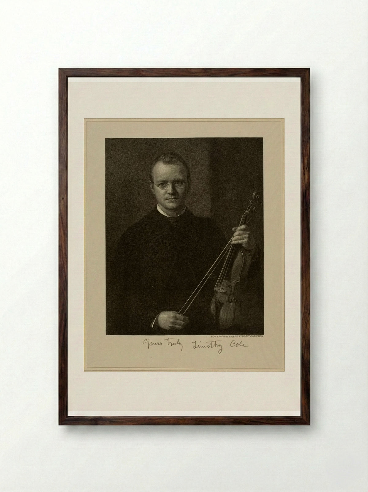 Portrait of Timothy Cole - Timothy Cole - Framed Print Dark Wood