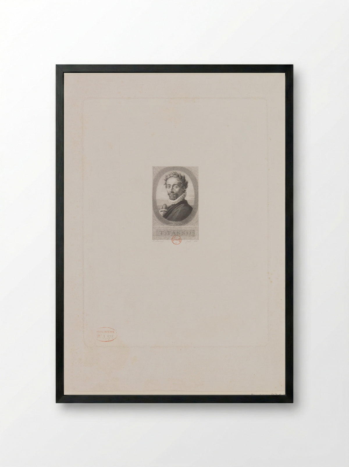Portrait of Torquato Tasso - Paolo Mercuri - Framed Print Black