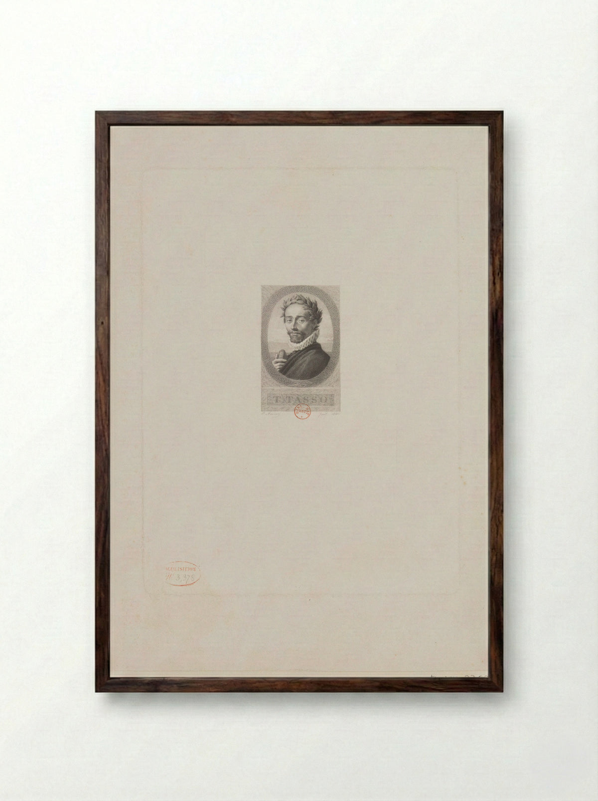 Portrait of Torquato Tasso - Paolo Mercuri - Framed Print Dark Wood