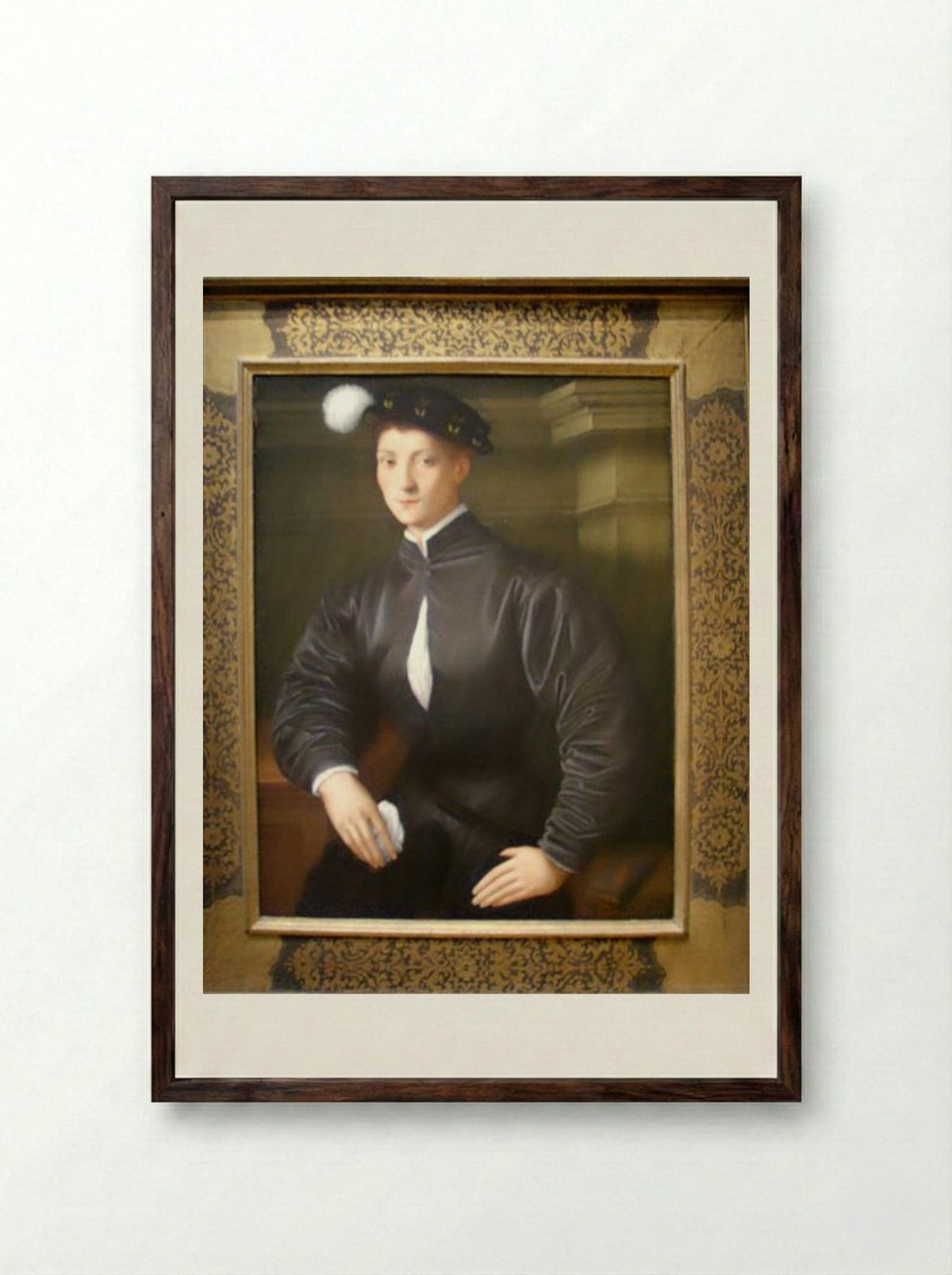 Portrait of Ugolino Martelli - Jacopo Pontormo - Framed Print Dark Wood