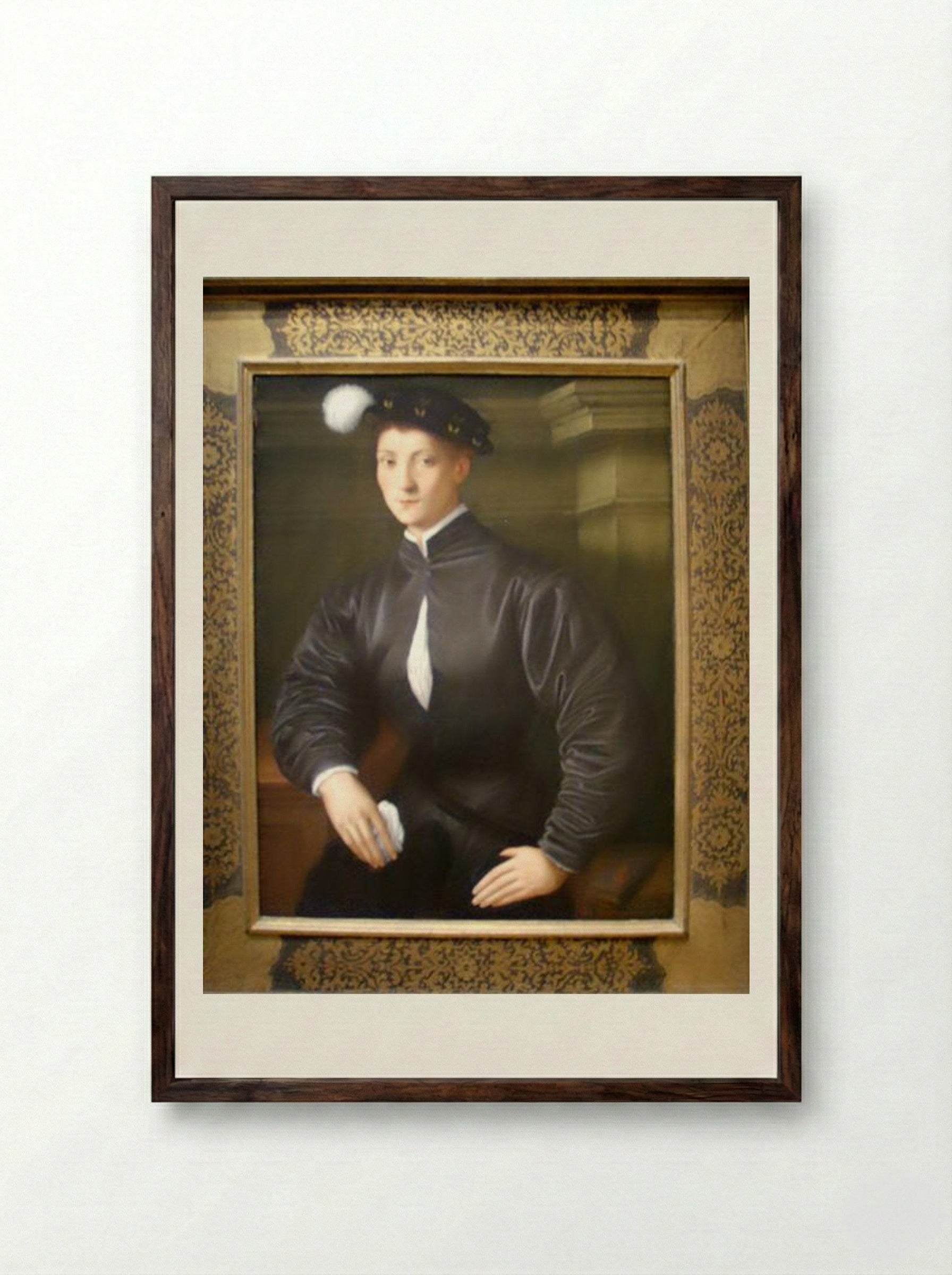 Portrait of Ugolino Martelli - Jacopo Pontormo - Framed Print Dark Wood