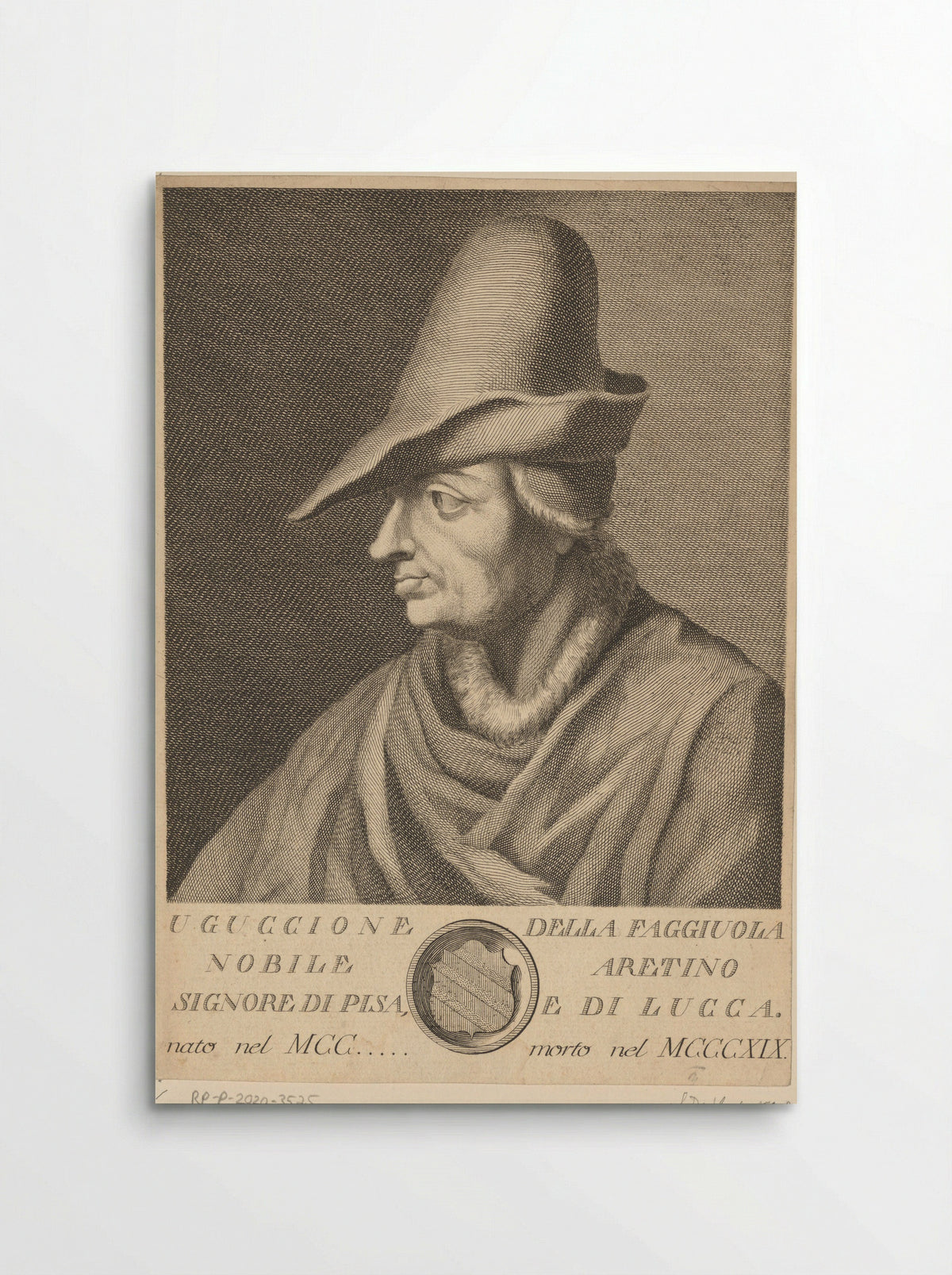 Portrait of Uguccione della Faggiola - Francesco Allegrini - Poster
