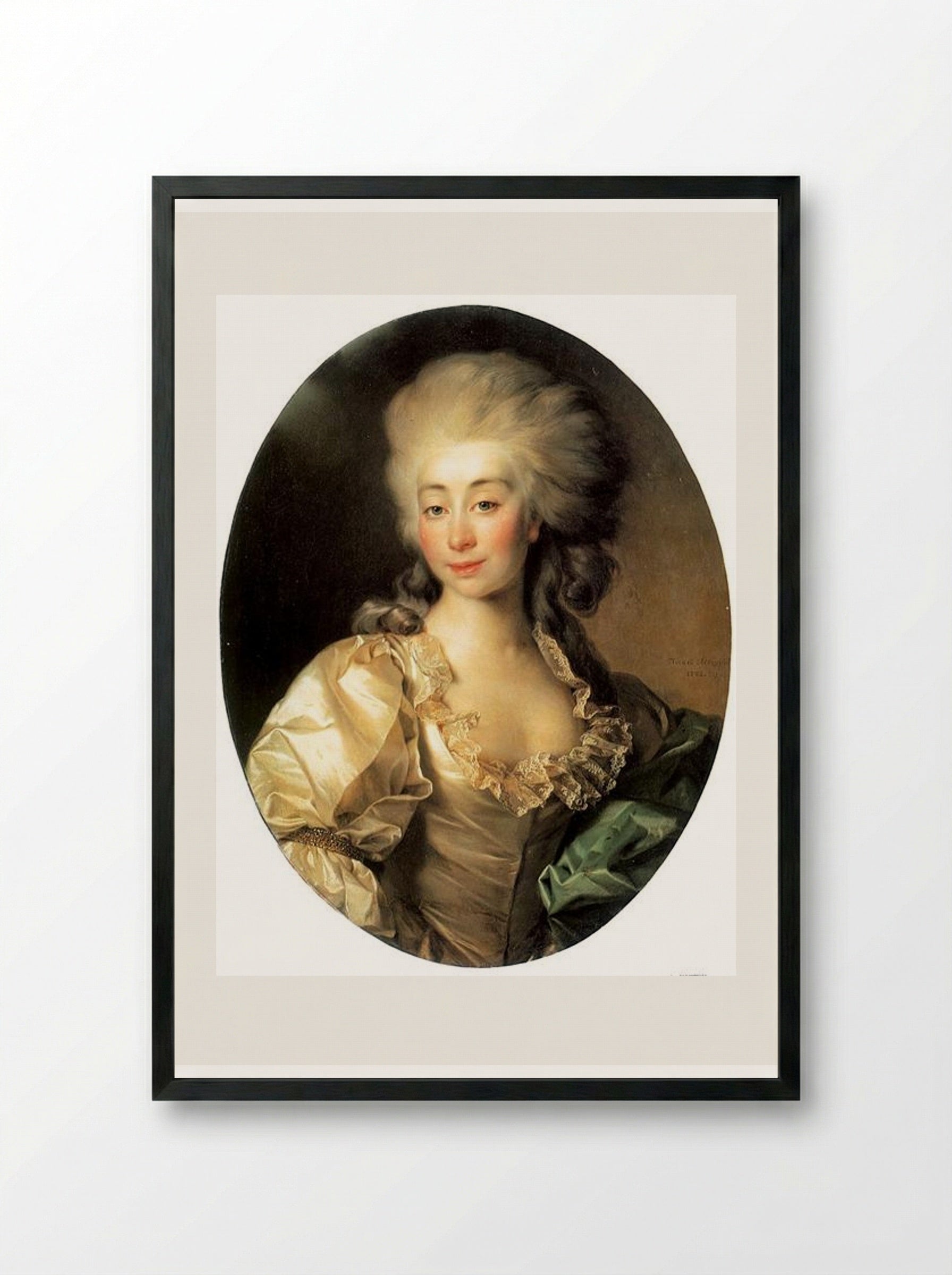 Portrait of Ursula Mniszech - Dmitry Levitzky - Framed Print Black