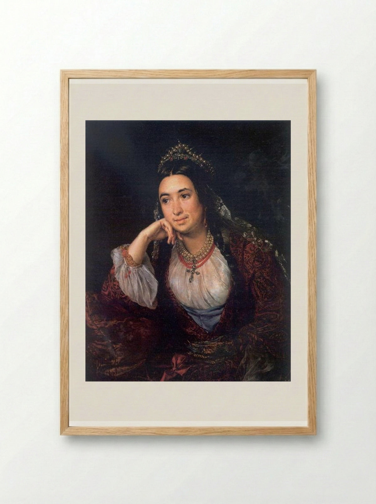 Portrait of V.I. Lizogub - Vasily Tropinin - Framed Print Wood
