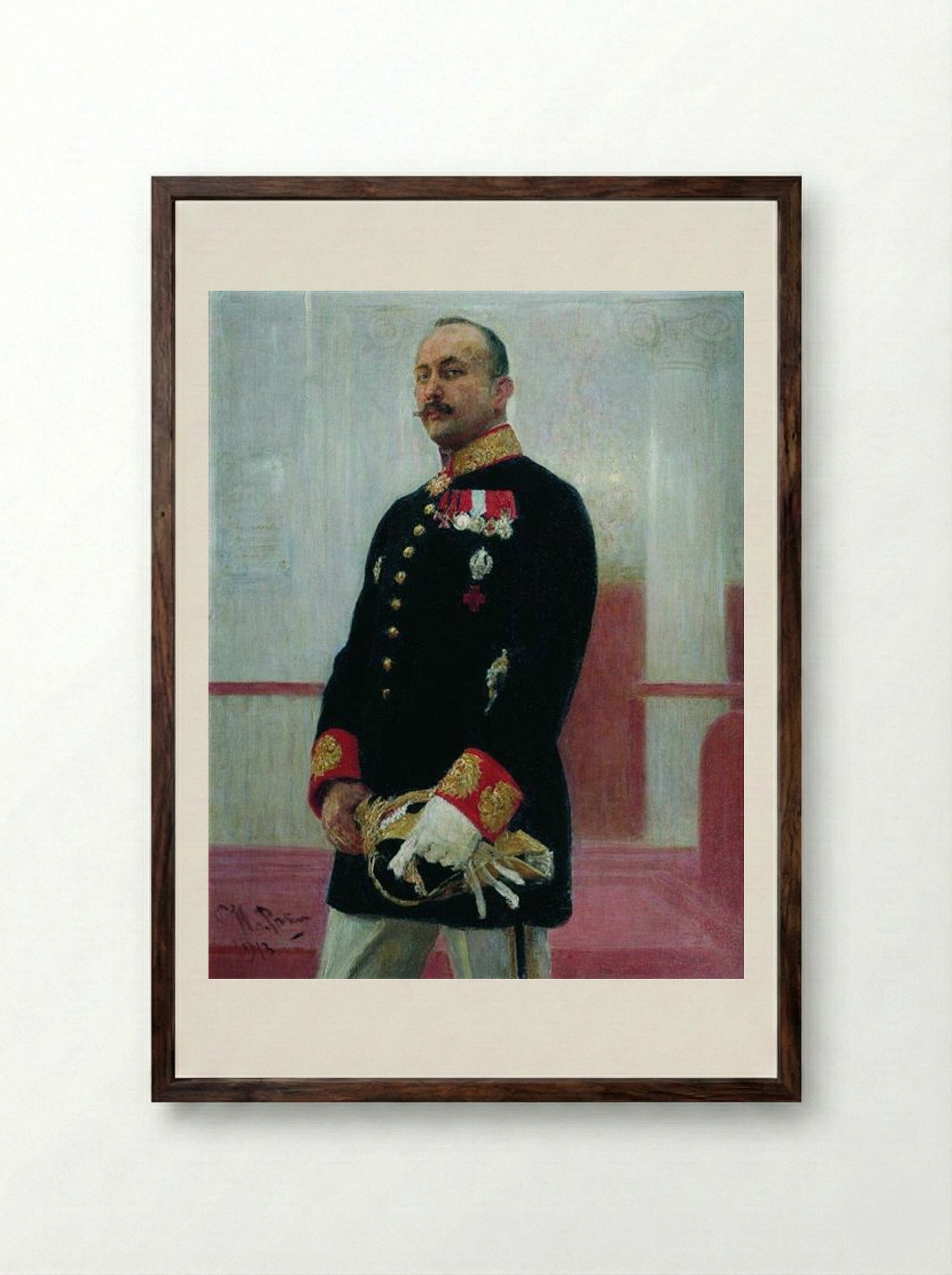Portrait of V. Gudovich - Ilya Repin - Framed Print Dark Wood