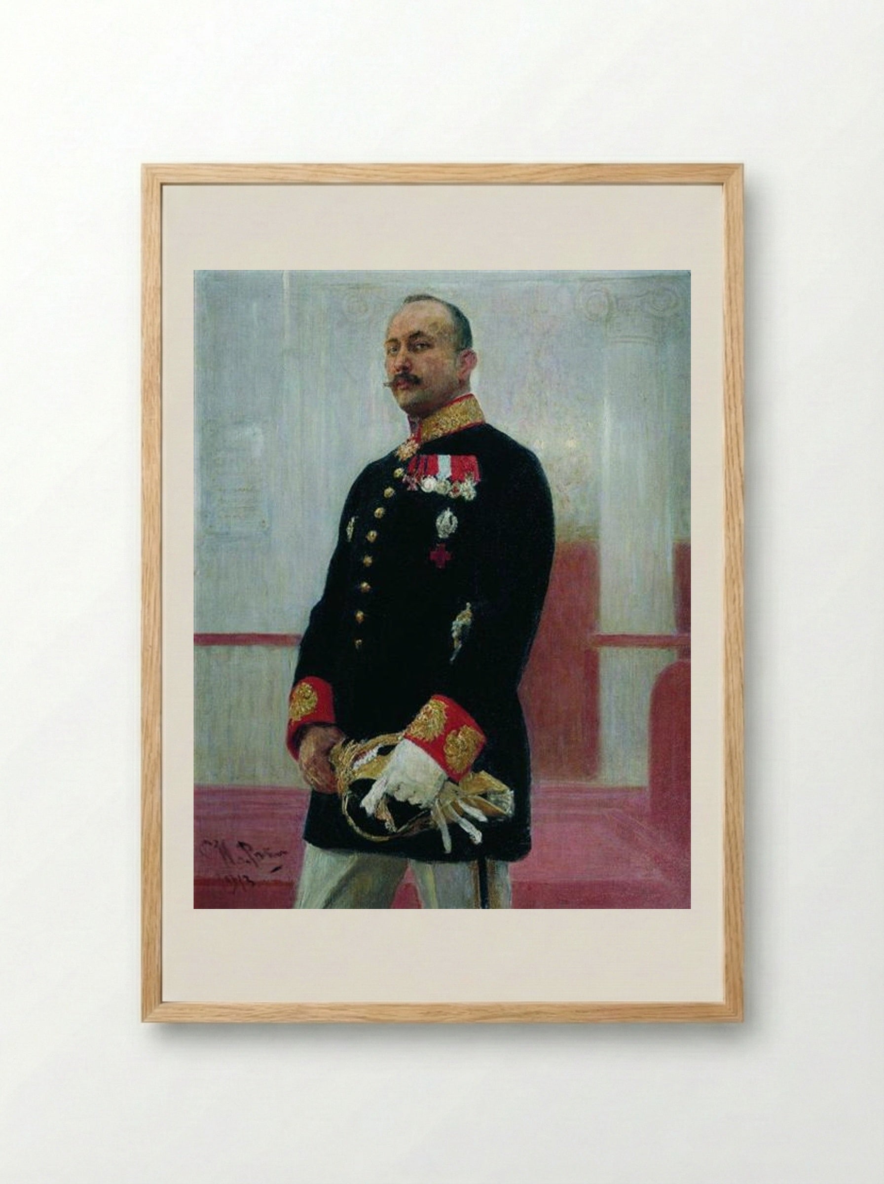 Portrait of V. Gudovich - Ilya Repin - Framed Print Wood