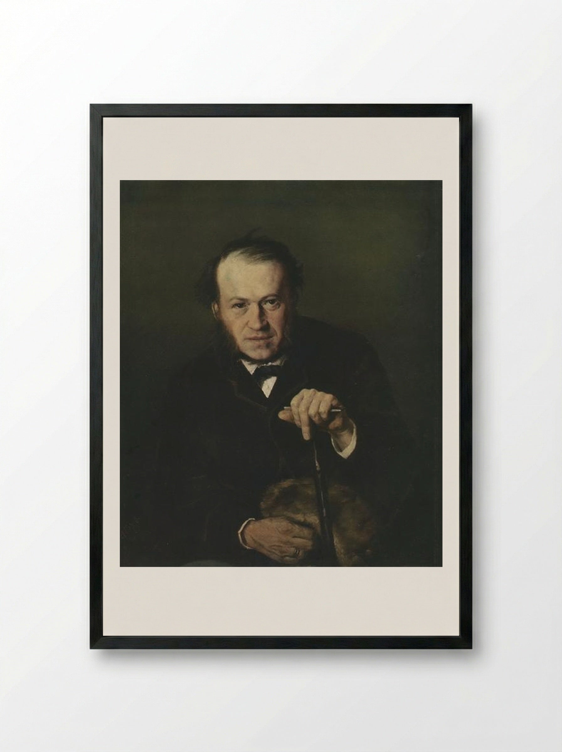 Portrait of Vasily Bezsonov - Vasily Perov - Framed Print Black