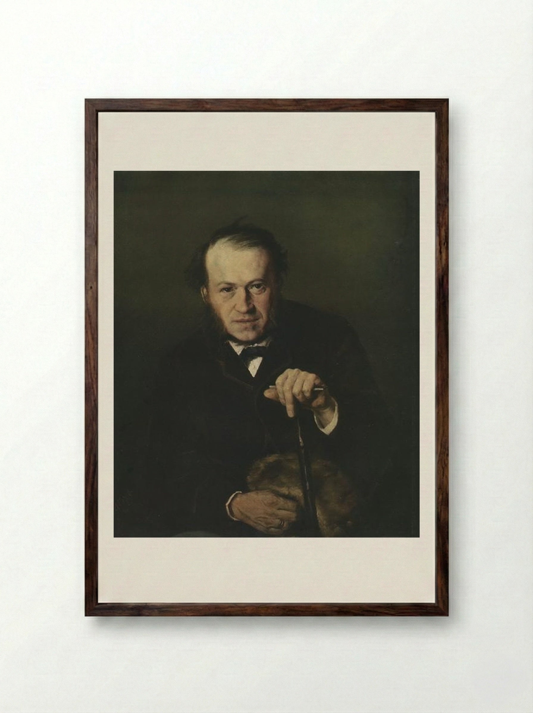 Portrait of Vasily Bezsonov - Vasily Perov - Framed Print Dark Wood