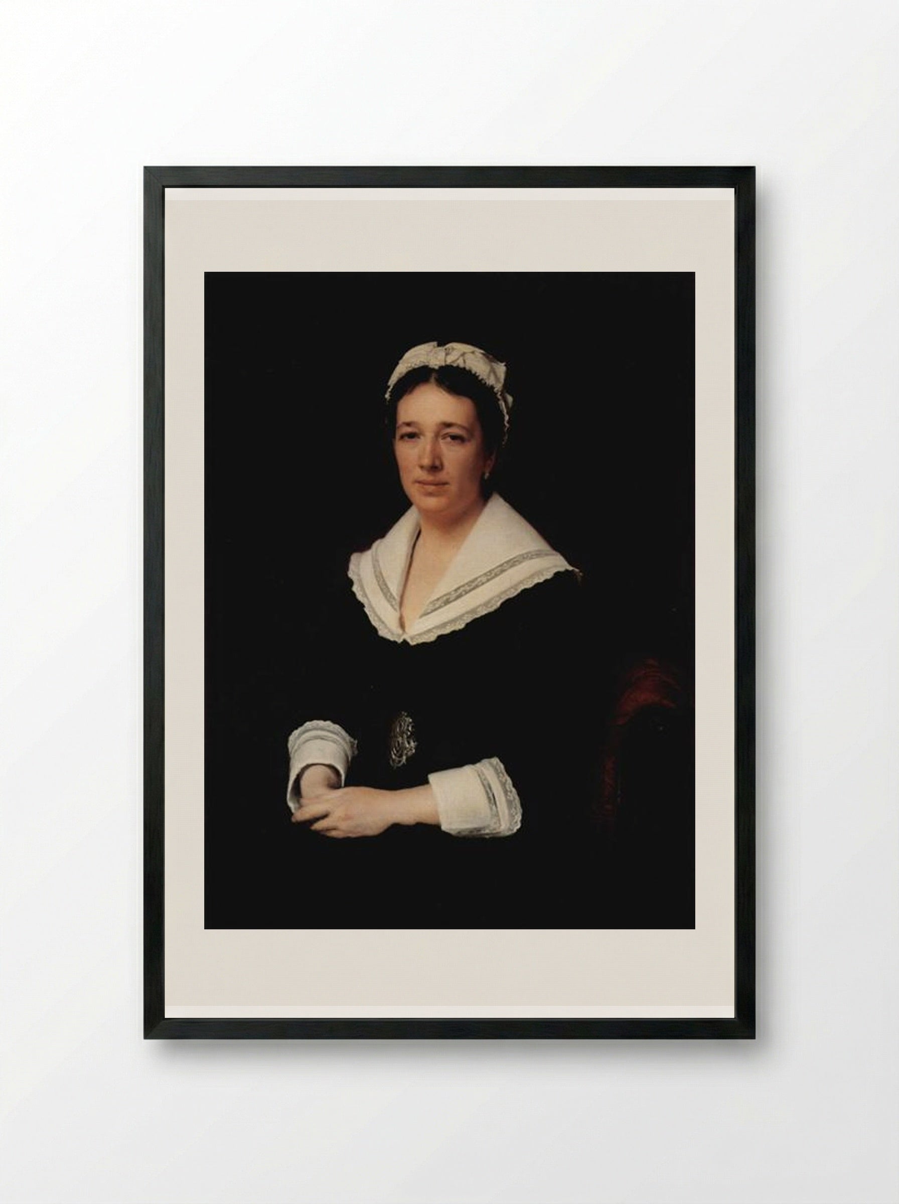 Portrait of Vera Nikolaevna Tretjakowa - Ivan Kramskoy - Framed Print Black