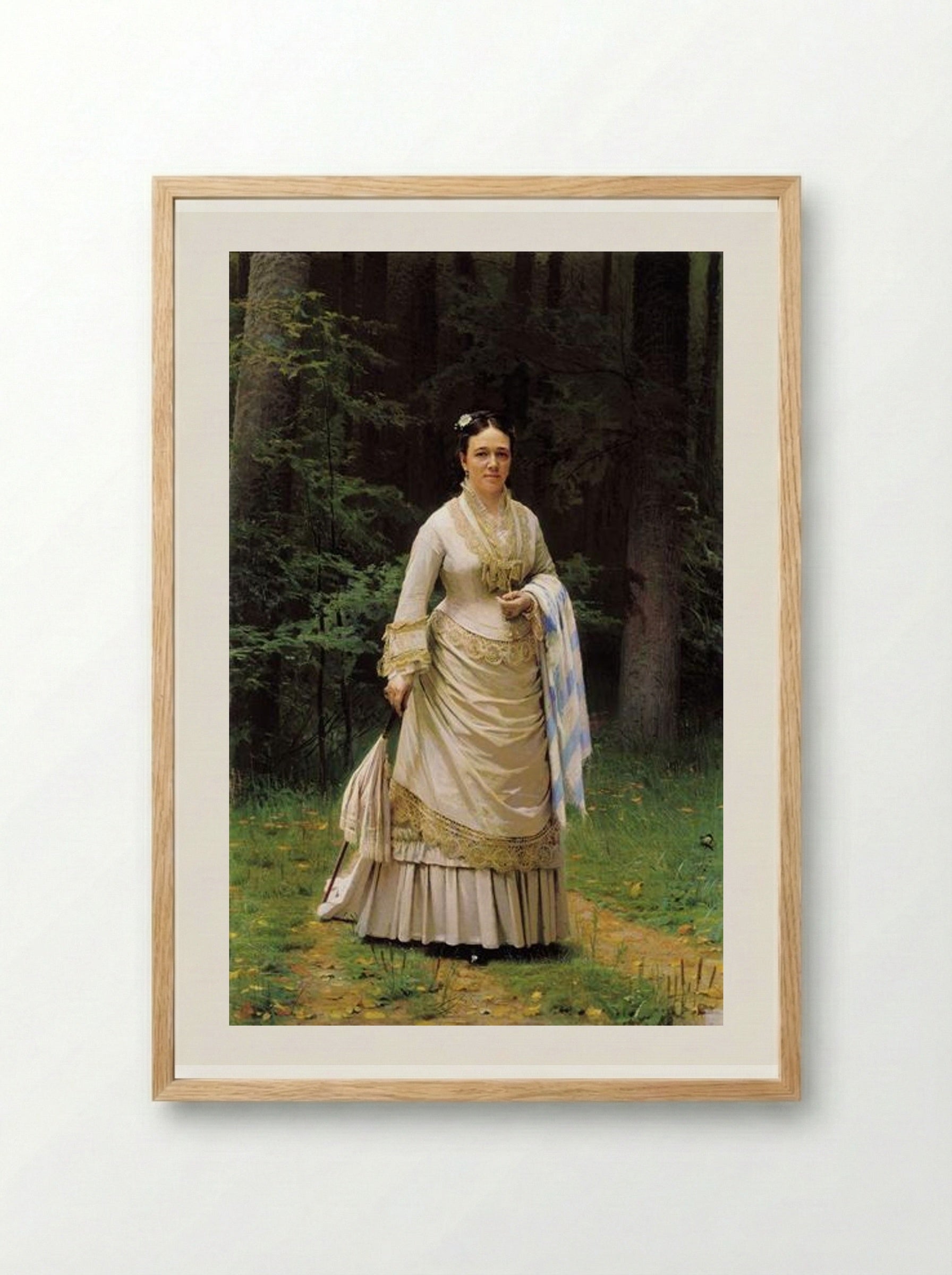 Portrait of Vera Nikolaevna Tretyakova - Ivan Kramskoy - Framed Print Wood