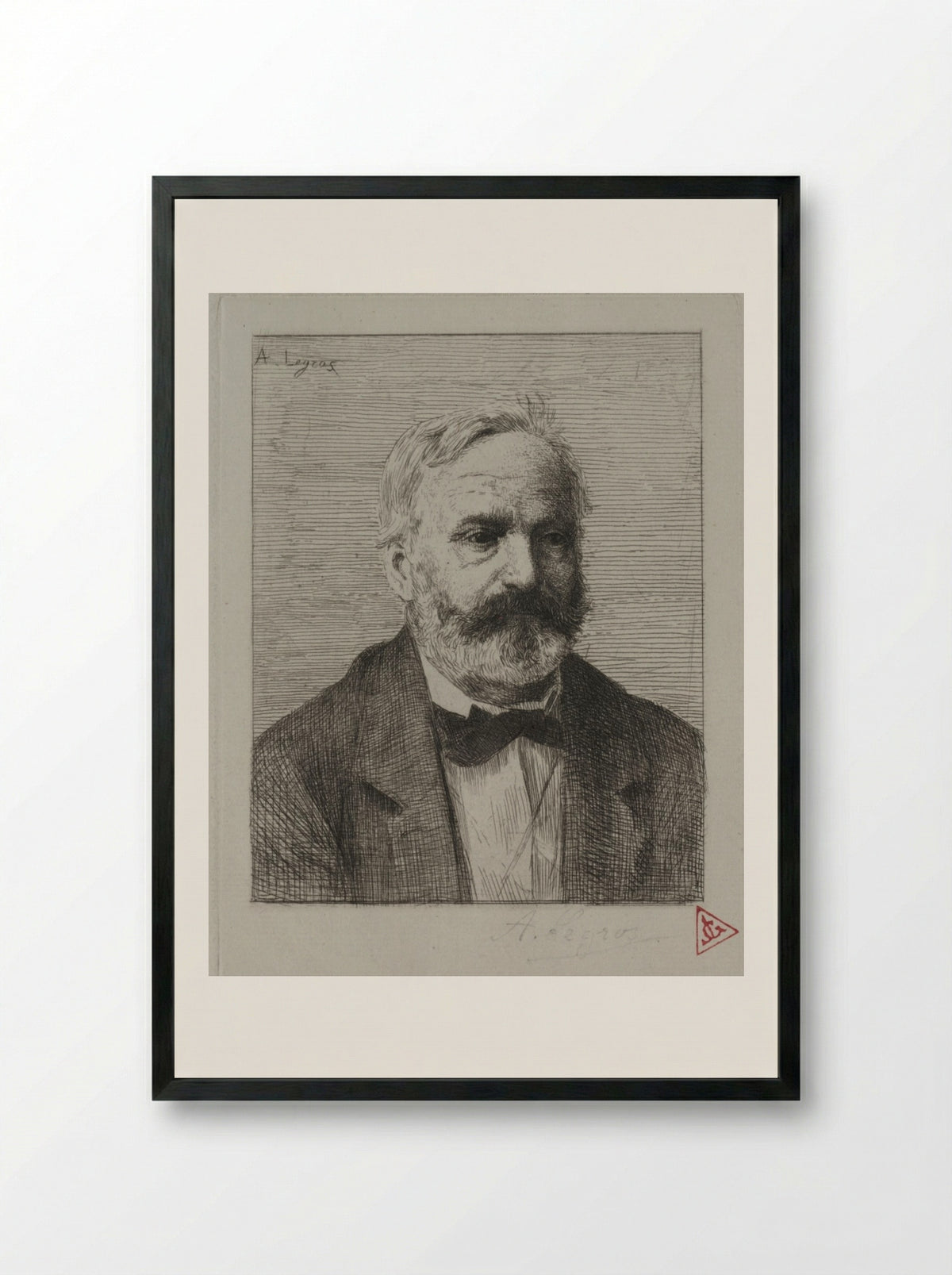 Portrait of Victor Hugo - Alphonse Legros - Framed Print Black