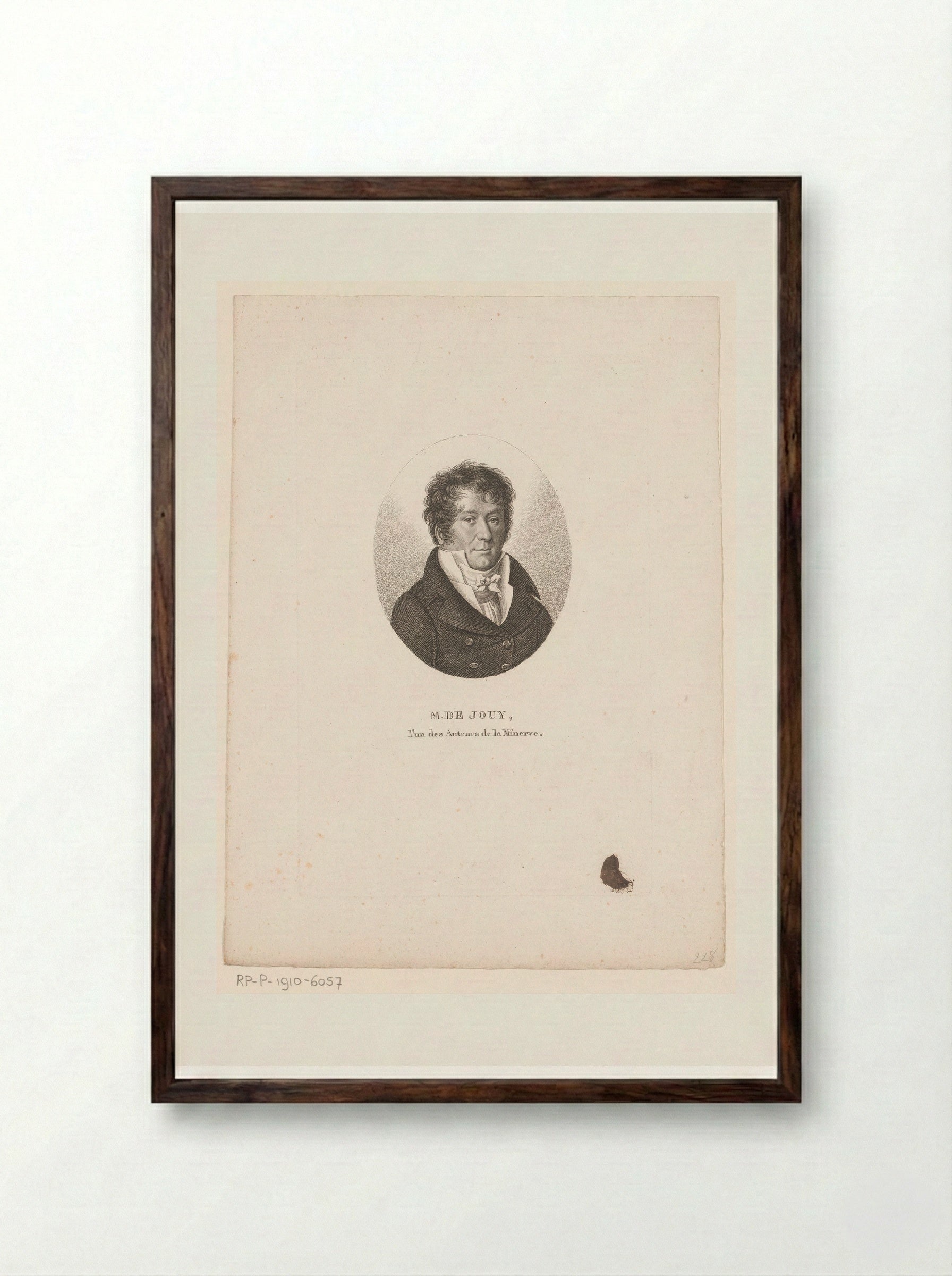 Portrait of Victor-Joseph Étienne de Jouy - Ambroise Tardieu - Framed Print Dark Wood