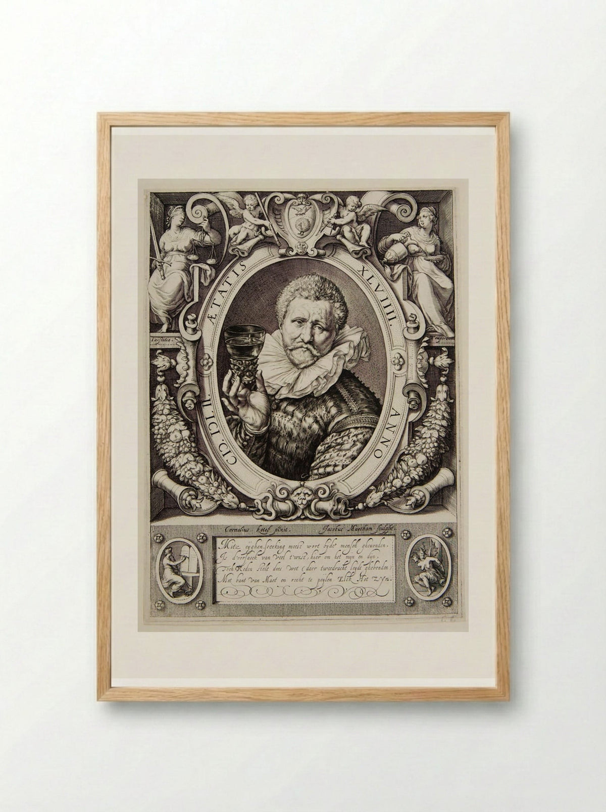 Portrait of Vincent Jacobsen - Jacob Matham - Framed Print Wood