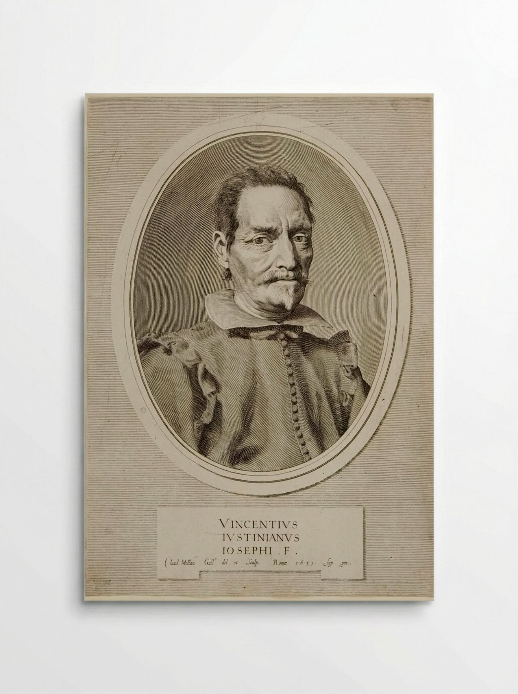 Portrait of Vincenzo Giustiniani - Claude Mellan - Poster