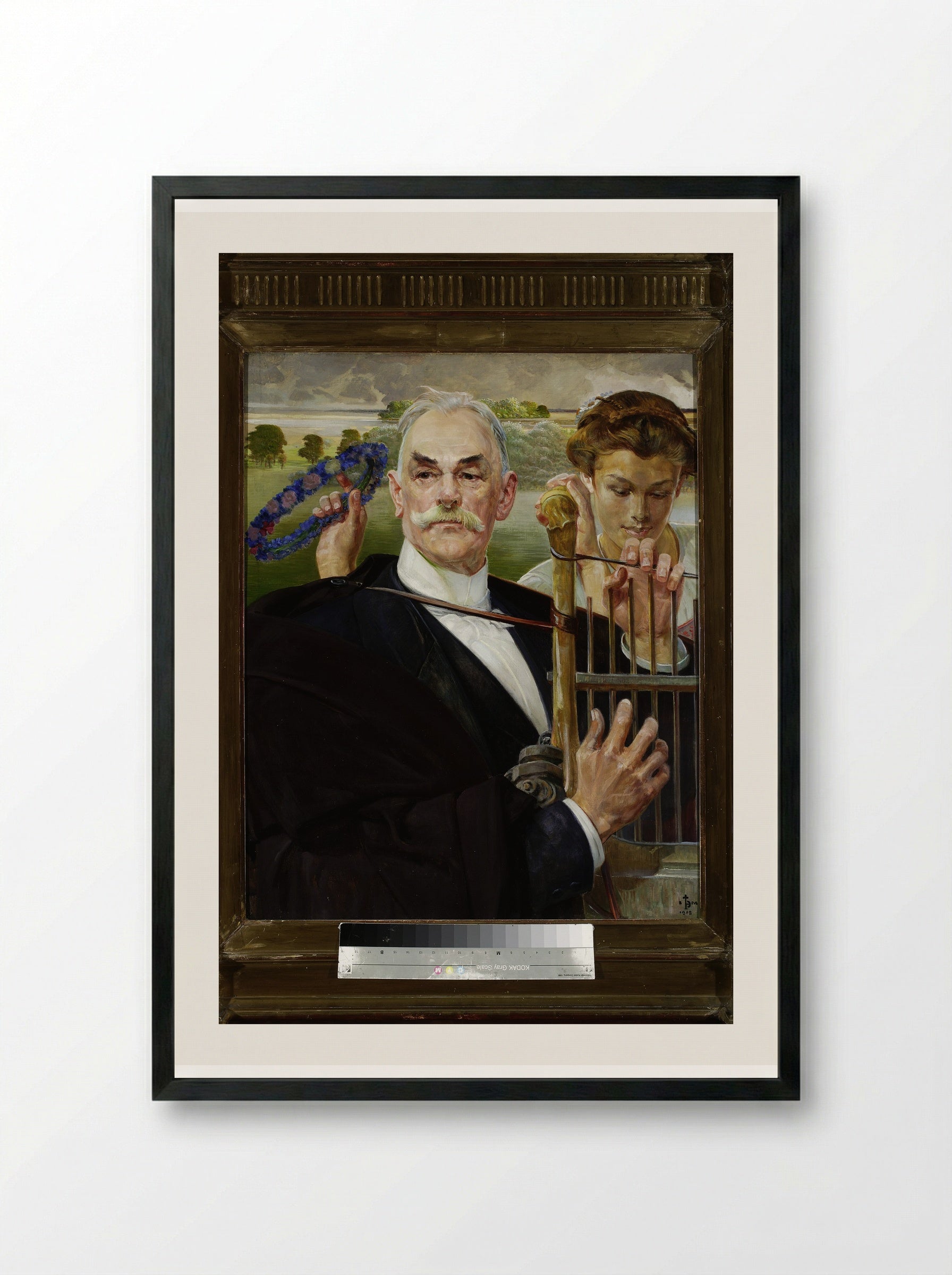 Portrait of Władysław Żeleński - Jacek Malczewski - Framed Print Black