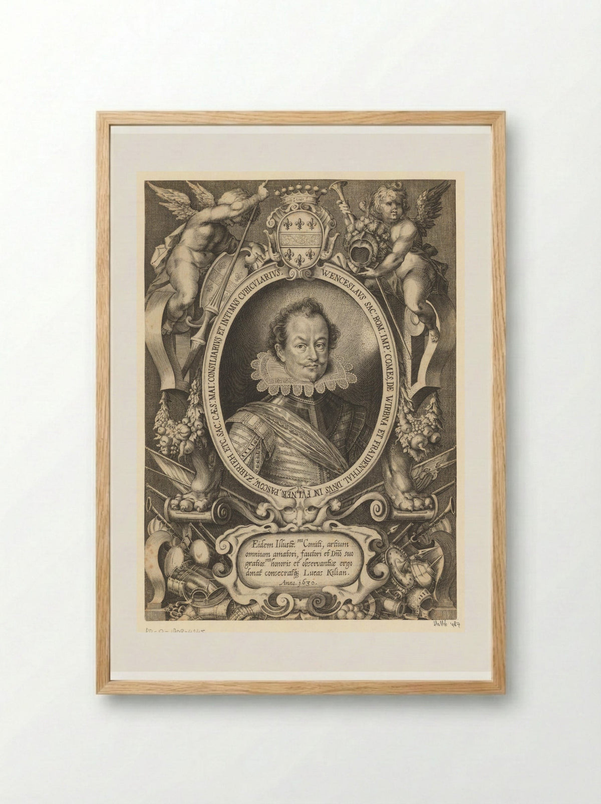 Portrait of Wenzel von Wrbna und Freudenthal - Lucas Kilian - Framed Print Wood