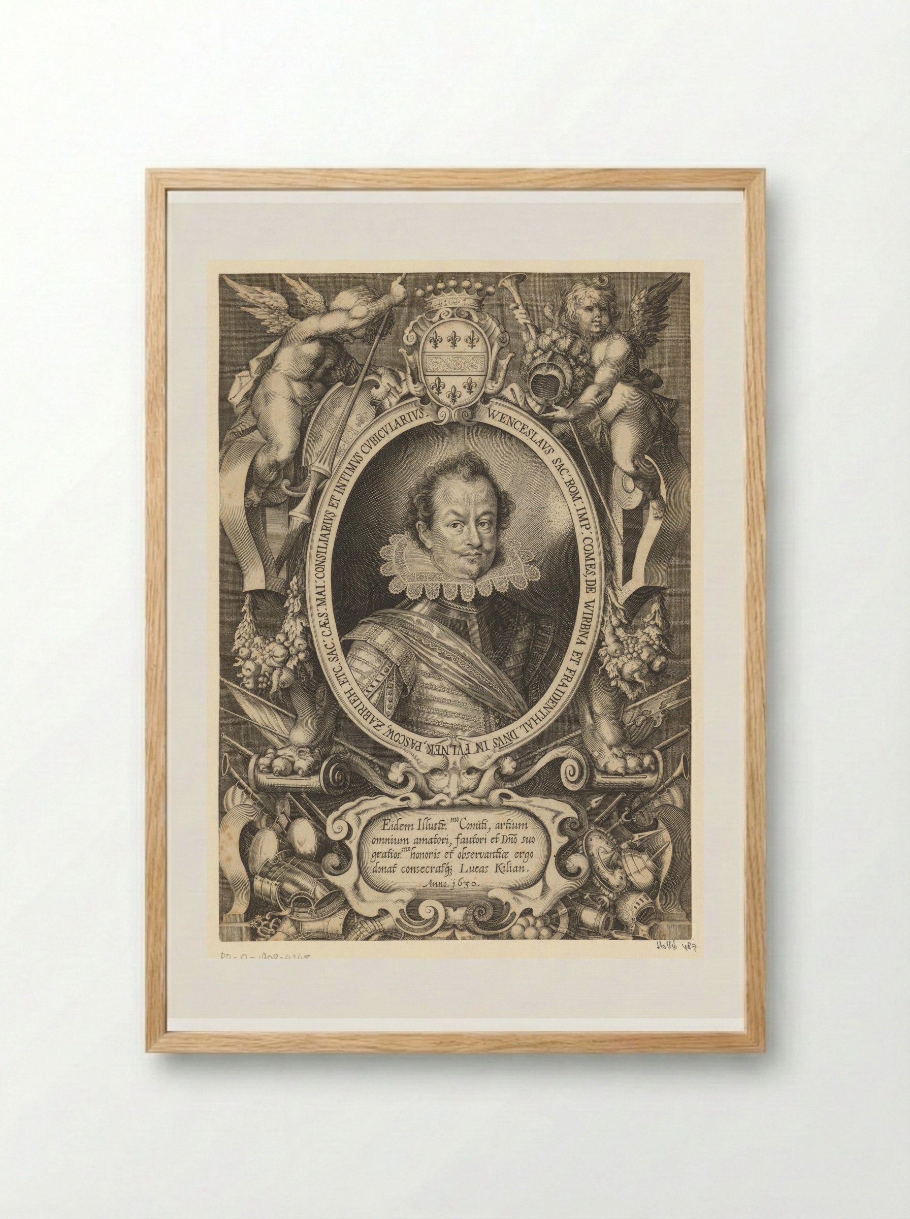 Portrait of Wenzel von Wrbna und Freudenthal - Lucas Kilian - Framed Print Wood