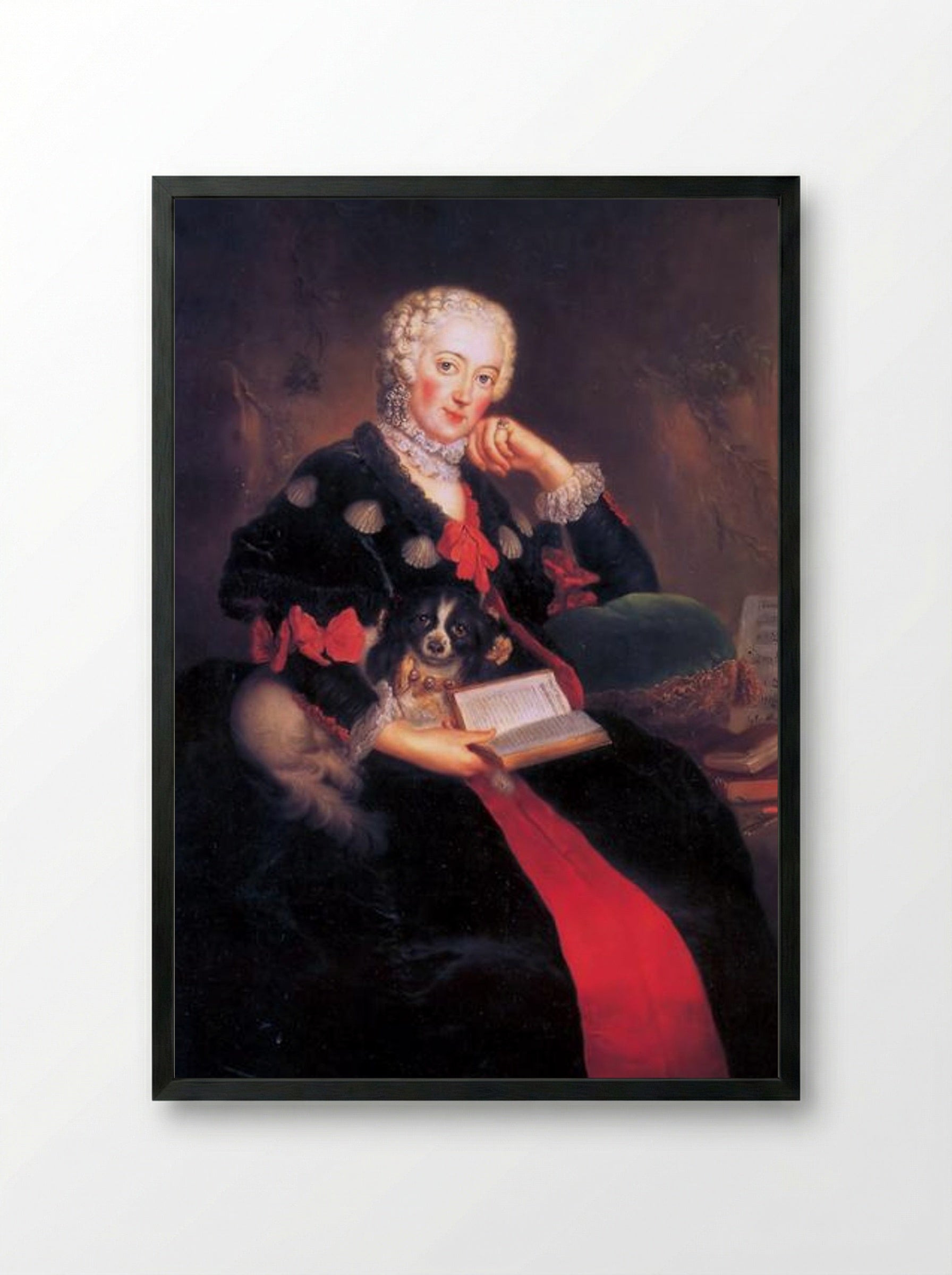 Portrait of Wilhelmine of Prussia - Antoine Pesne - Framed Print Black