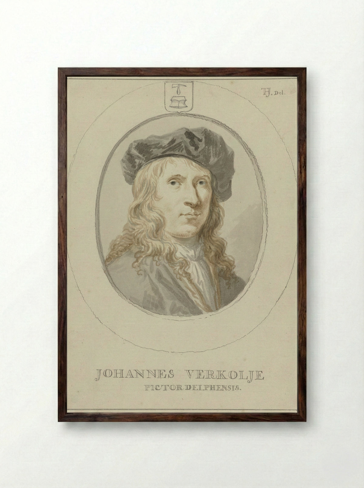 Portrait of Willem III, Prince of Orange - Jan Verkolje - Framed Print Dark Wood