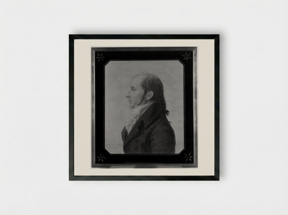 Portrait of William Dandridge Peck - Charles Balthazar Julien Févret de Saint-Mémin - Framed Print Black