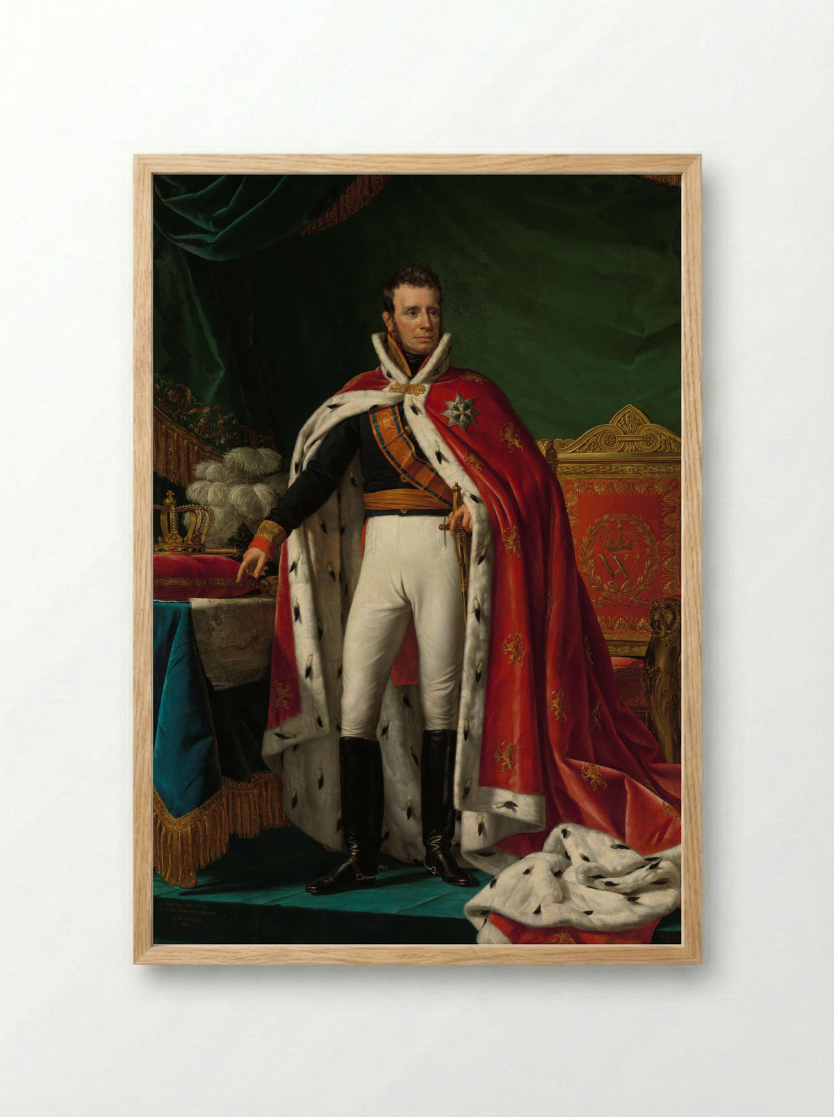Portrait of William I, King of the Netherlands - Joseph Paelinck - Framed Print Wood