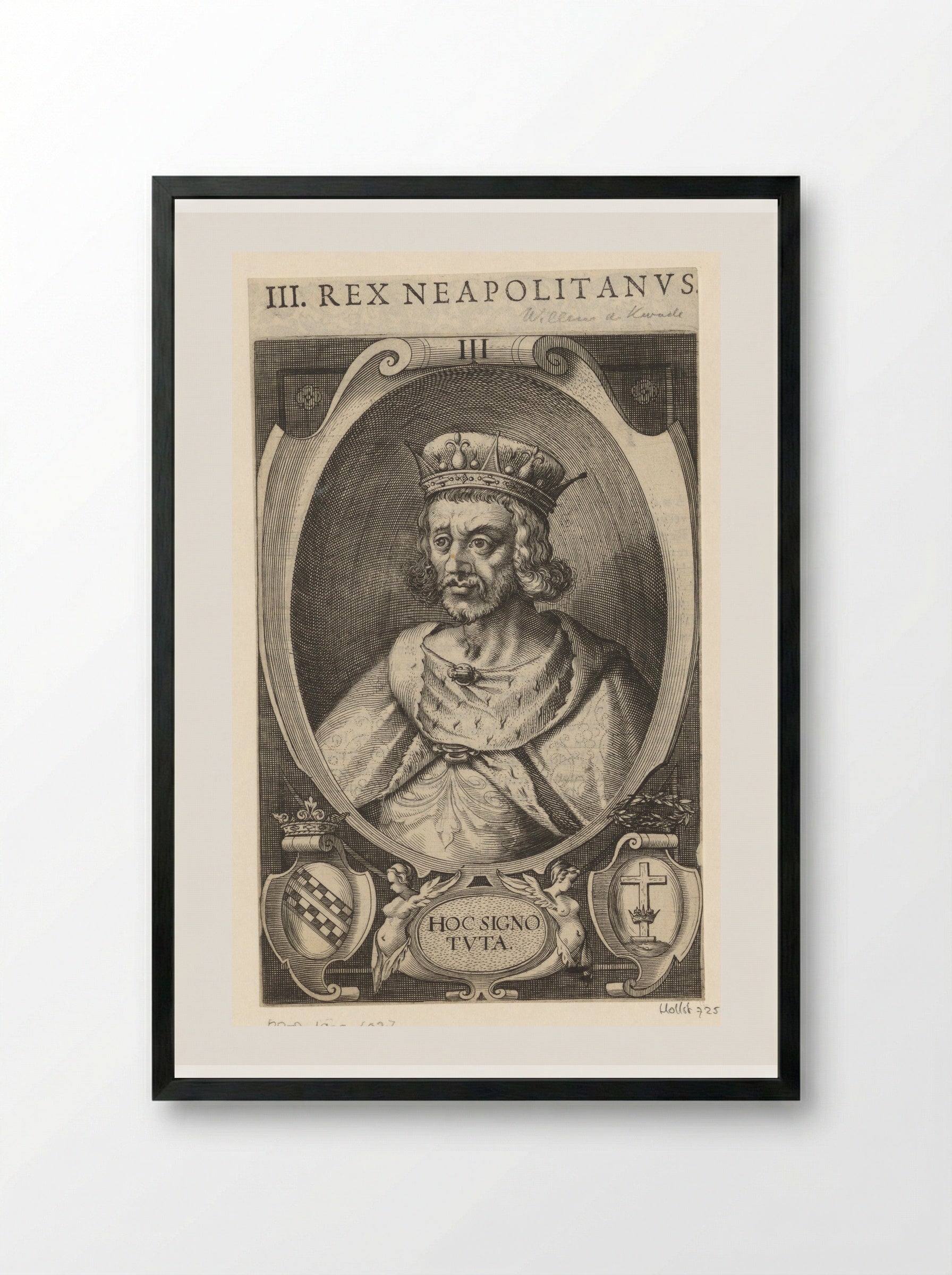 Portrait of William I of Sicily - Lucas Kilian - Framed Print Black